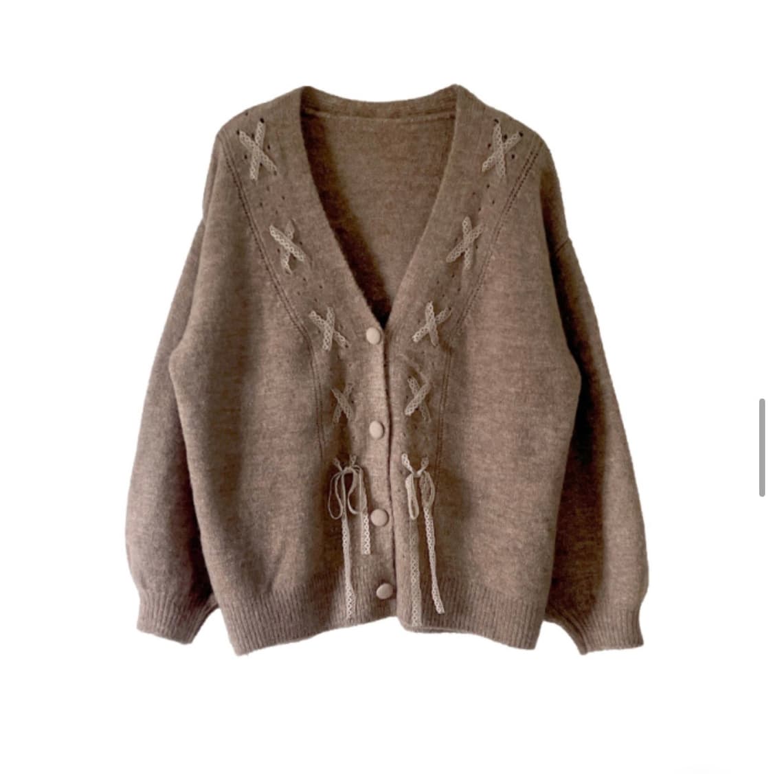 김아홉 레이스 리본 가디건 상품이미지3