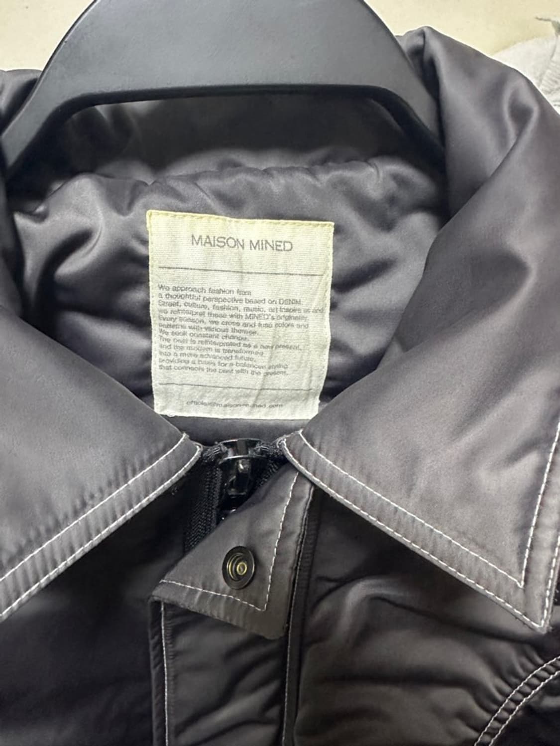 [S]메종미네드 GEREN STITCH BOMBER GREY 팝니다. 상품이미지5