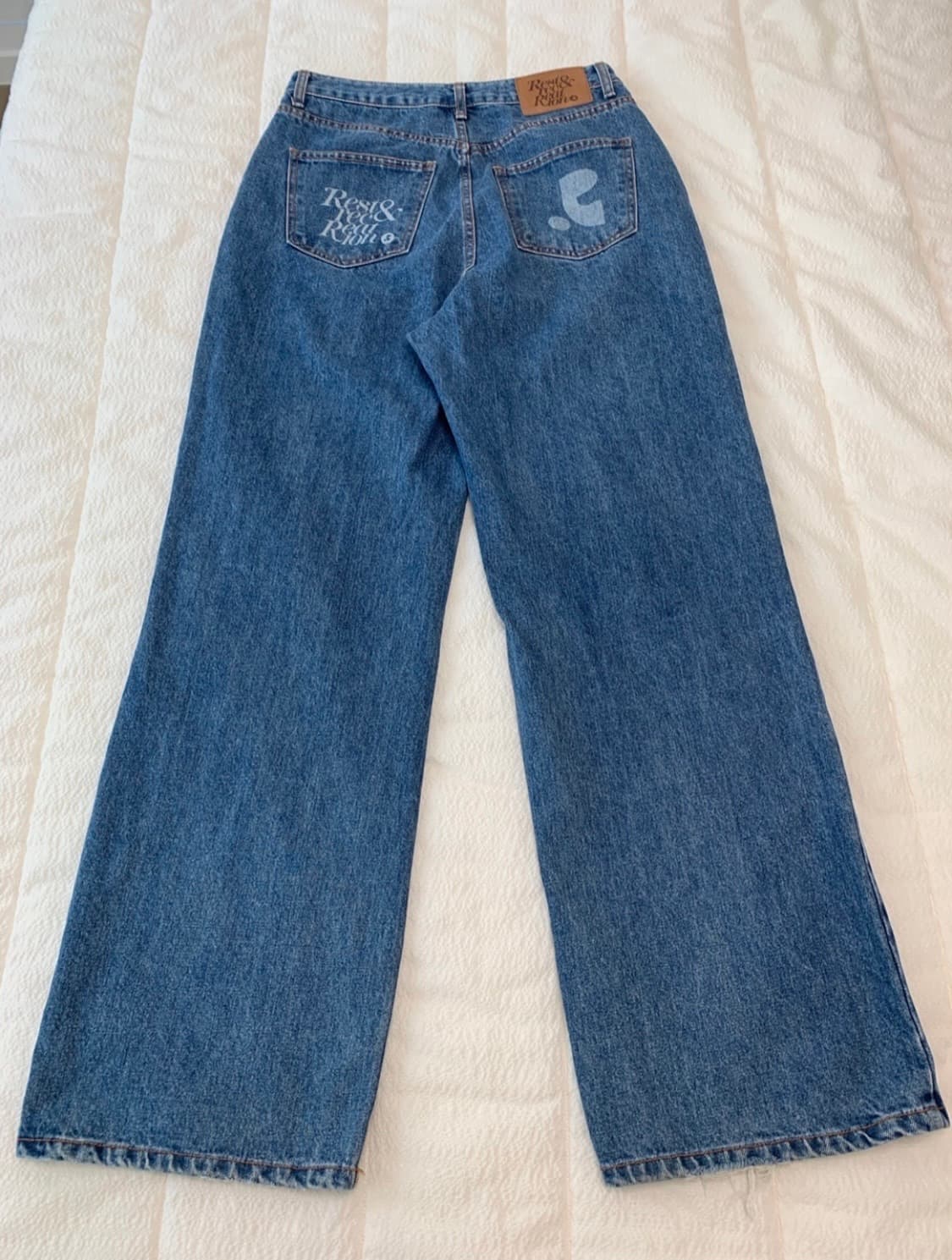 레스트앤레크레이션 RR 로고 와이드 진 데님 팬츠 상품이미지9