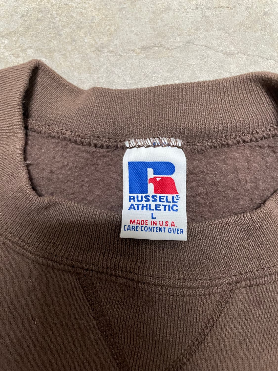 90s USA 러셀 RUSSELL 브라운 스웻 셔츠 맨투맨 상품이미지2