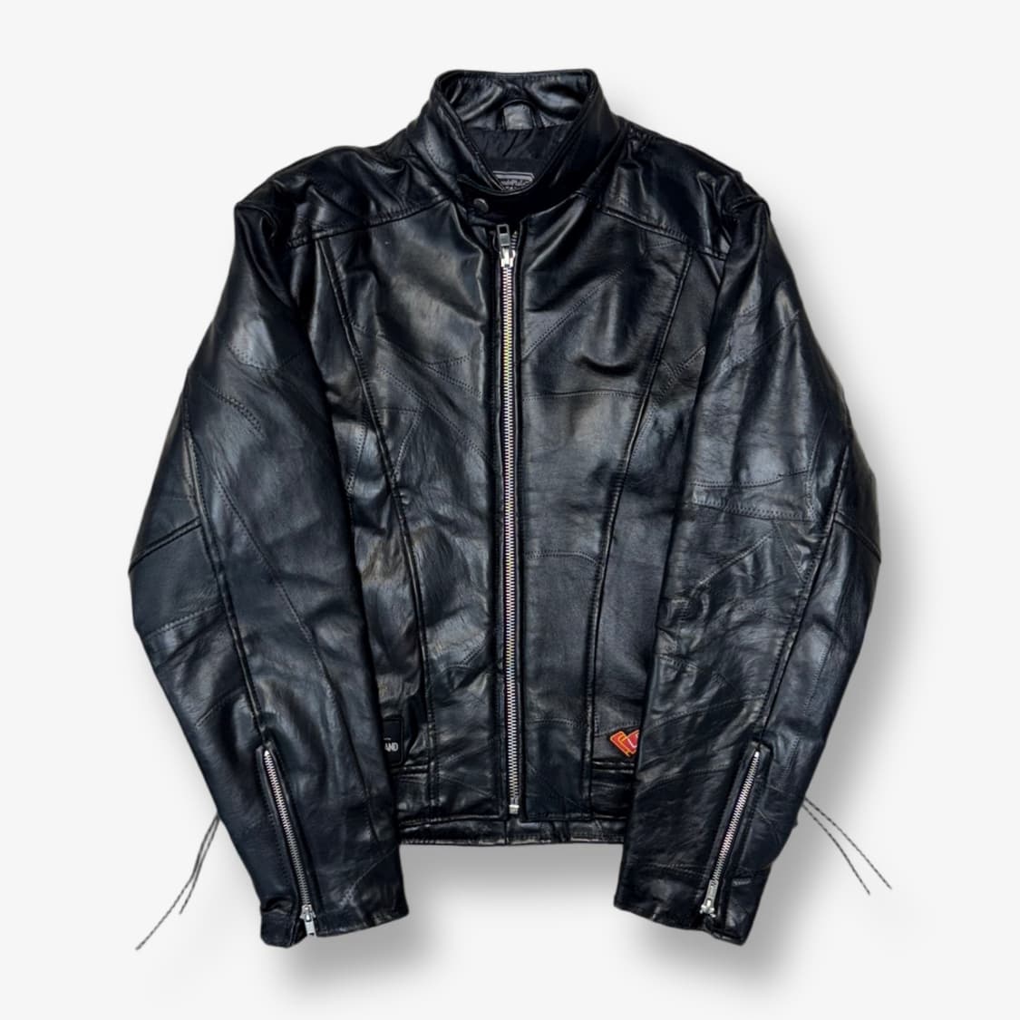 [S] 90's Diamond Plate Leather Jacket 상품이미지1