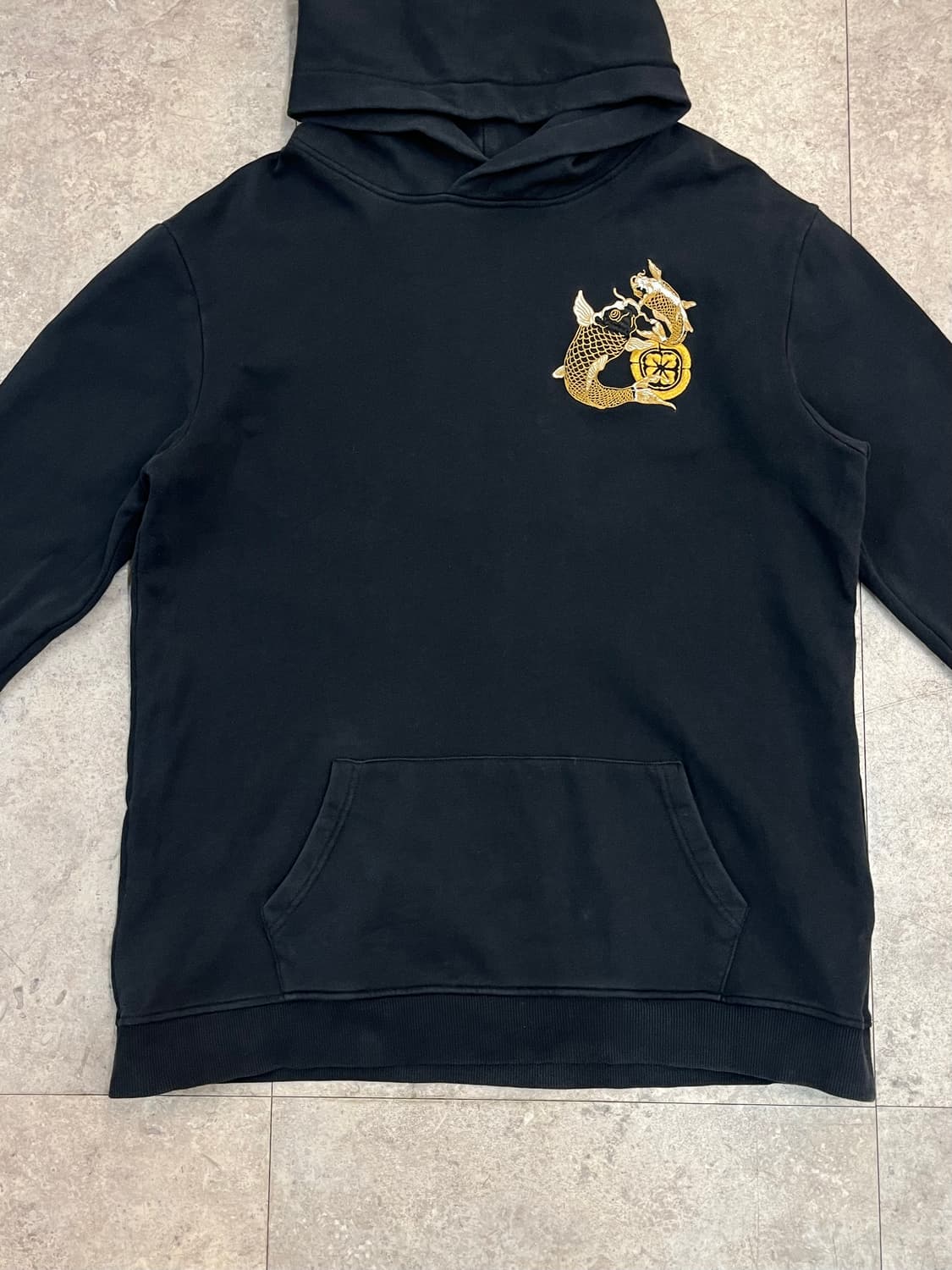빈티지 잉어 자수 후드티 블랙 3XL #csz2384 상품이미지5
