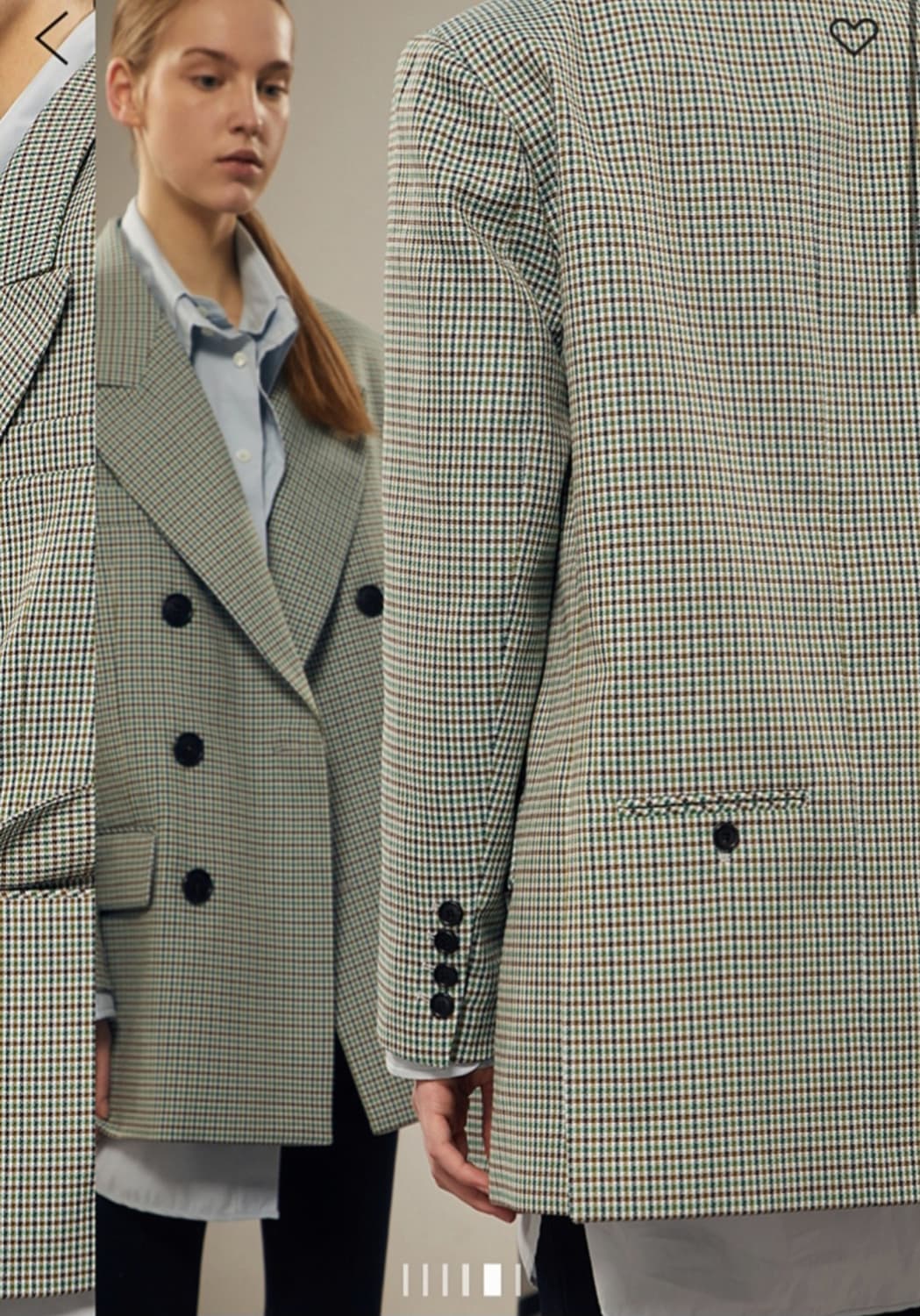 시스템 파리컬렉션 세미오버핏 체크자켓 55사이즈 상품이미지10