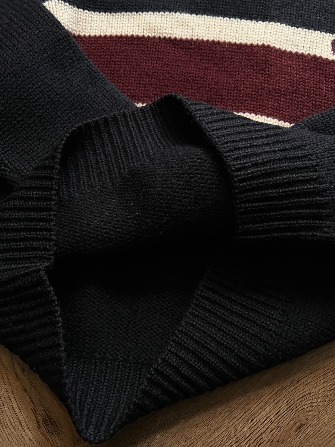 [XL]90's 폴로 랄프로렌 헤비 울 스트라이프 터틀넥 스웨터 상품이미지6