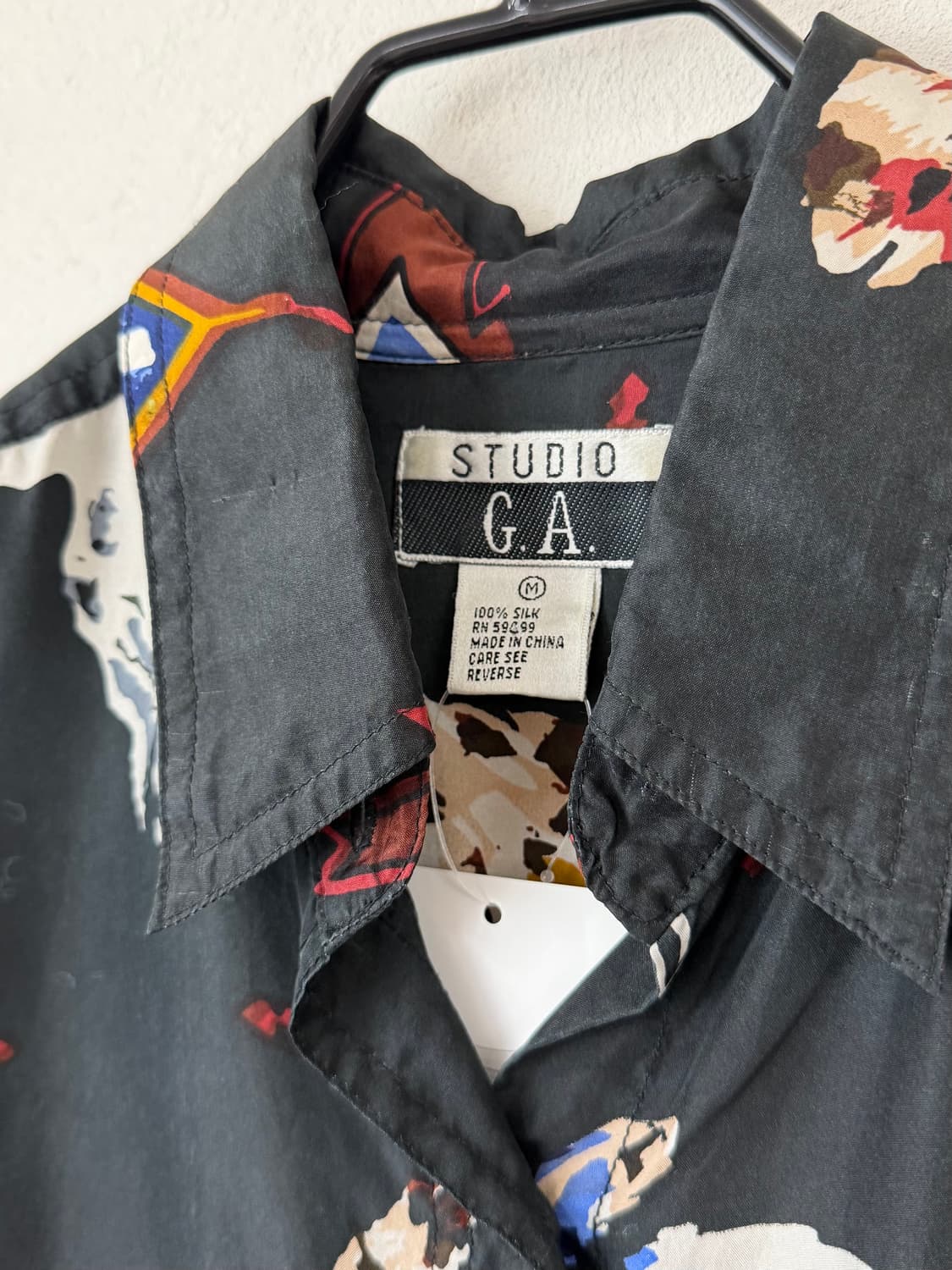 90s STUDIO G.A 네이티브 실크 셔츠 상품이미지4