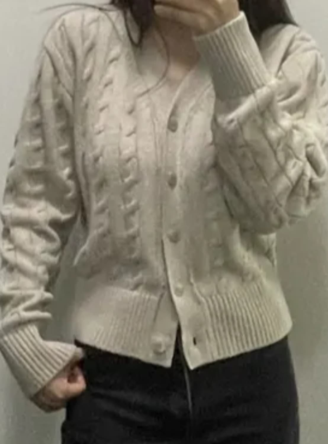 몽돌 케이블 브이넥 니트 가디건 상품이미지7