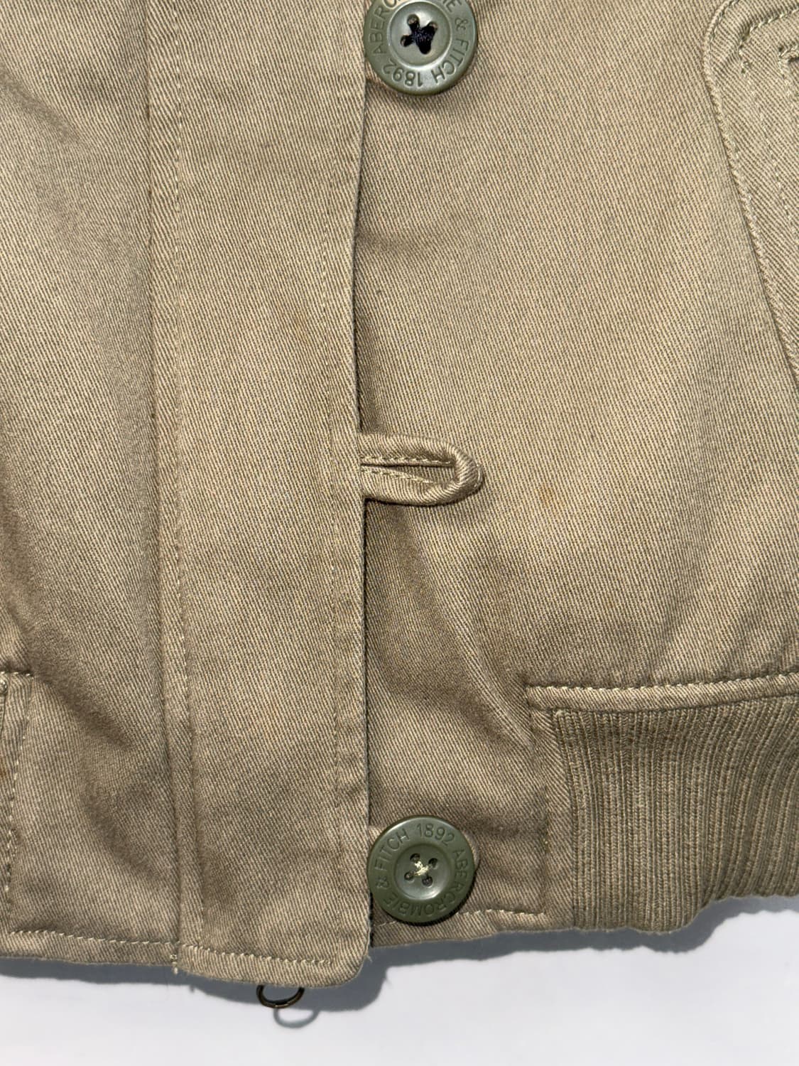 Abercrombie khaki faux fur bomber jacket 상품이미지8