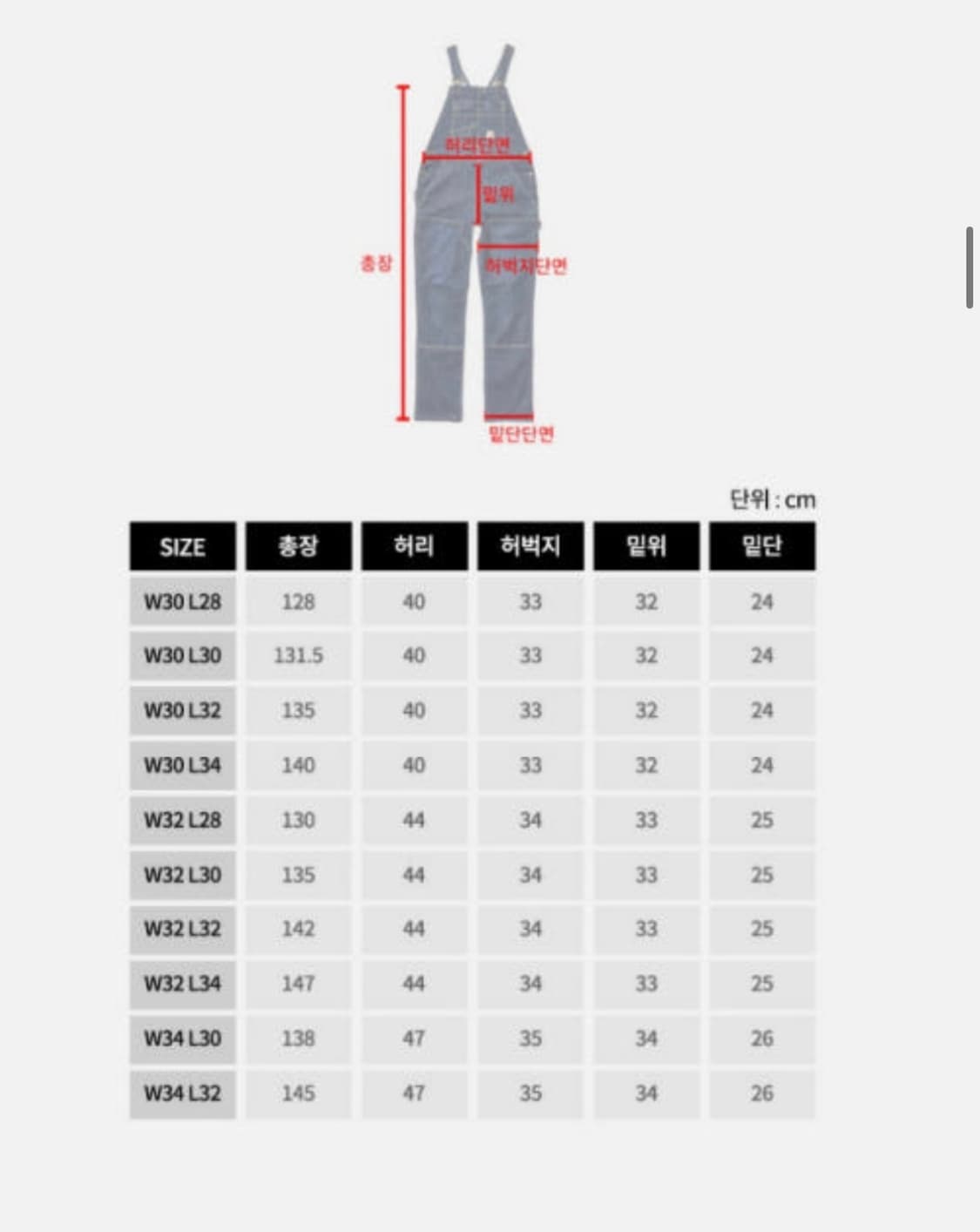 칼하트 데님 오버롤 상품이미지4
