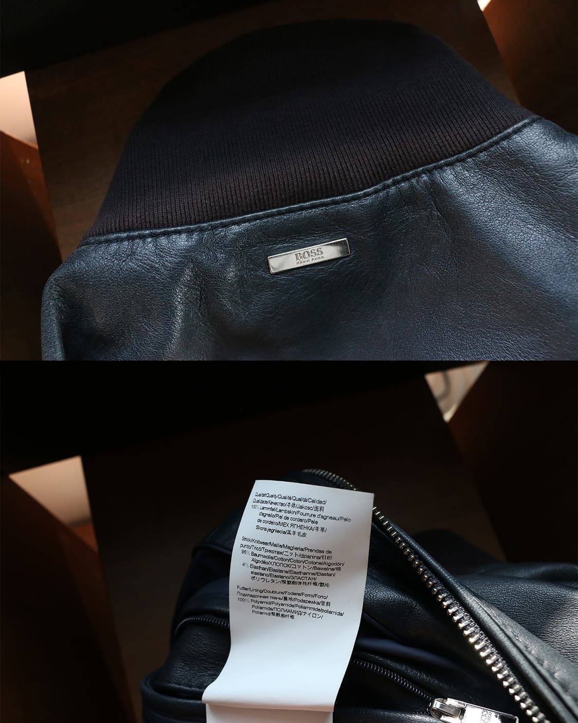 휴고보스 다크블루 램스킨 봄버 자켓 상품이미지9