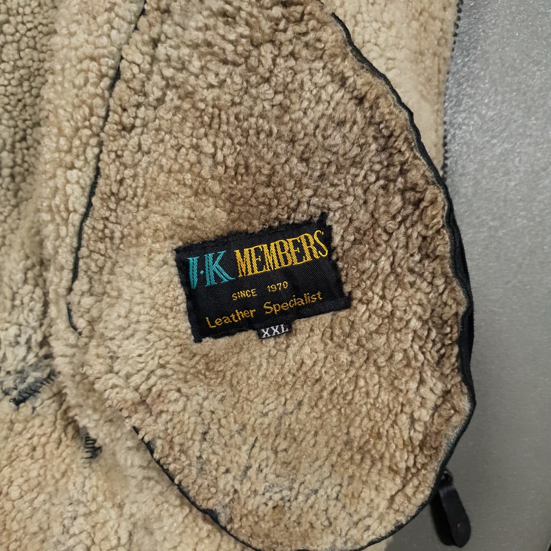 JK MEMBERS 빈티지 스웨이드 시어링 B-3 무스탕 레더 자켓 블랙 상품이미지6