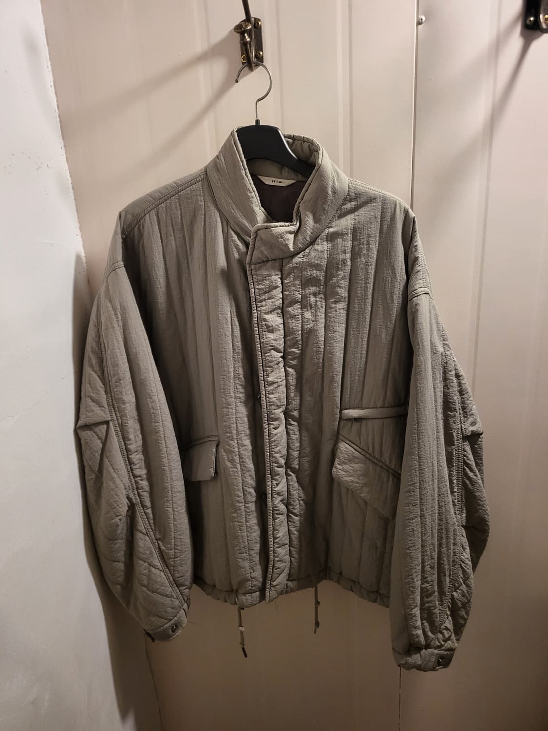 헤지스 카키색 퀼팅 모즈 파카 상품이미지1