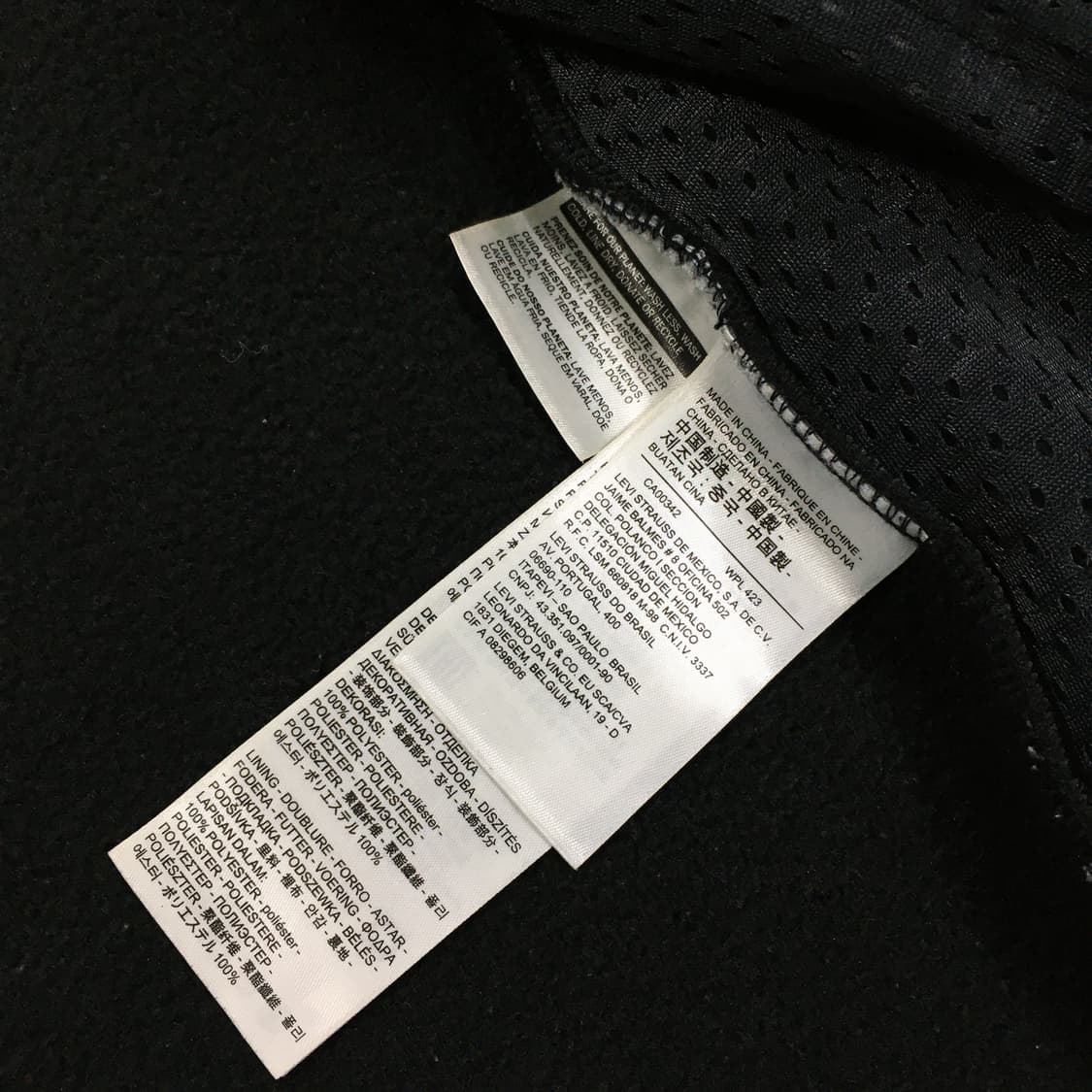 투티/0288 리바이스 플리스 오리지널 집업 블랙 후리스 반폴라 상품이미지6