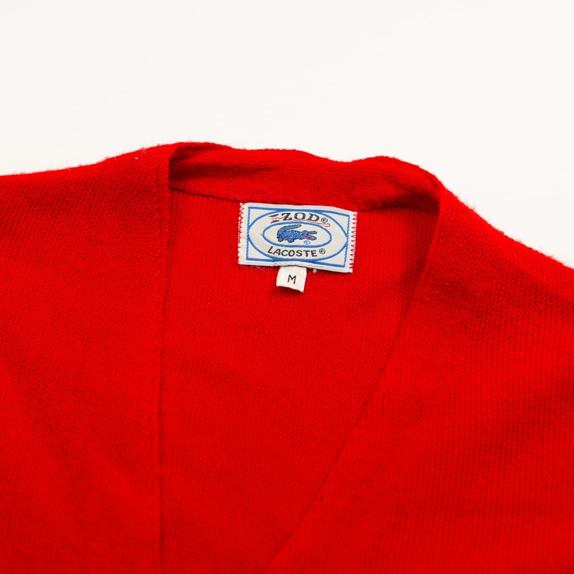 70s IZOD 라코스테 아크릴 가디건 레드 상품이미지4