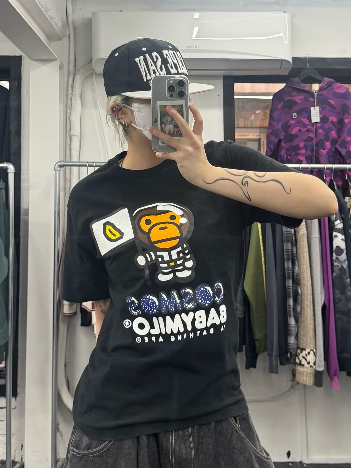 베이프 베이비 마일로 코스모스 티셔츠 상품이미지3