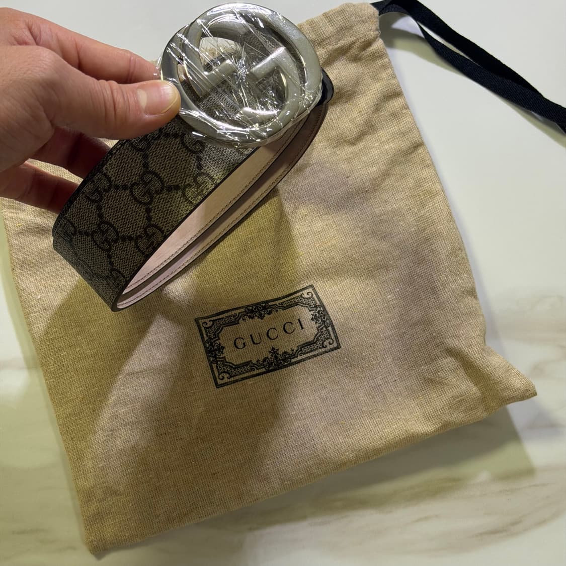 (80) Gucci 구찌 GG 슈프림 인터로킹 벨트 상품이미지4