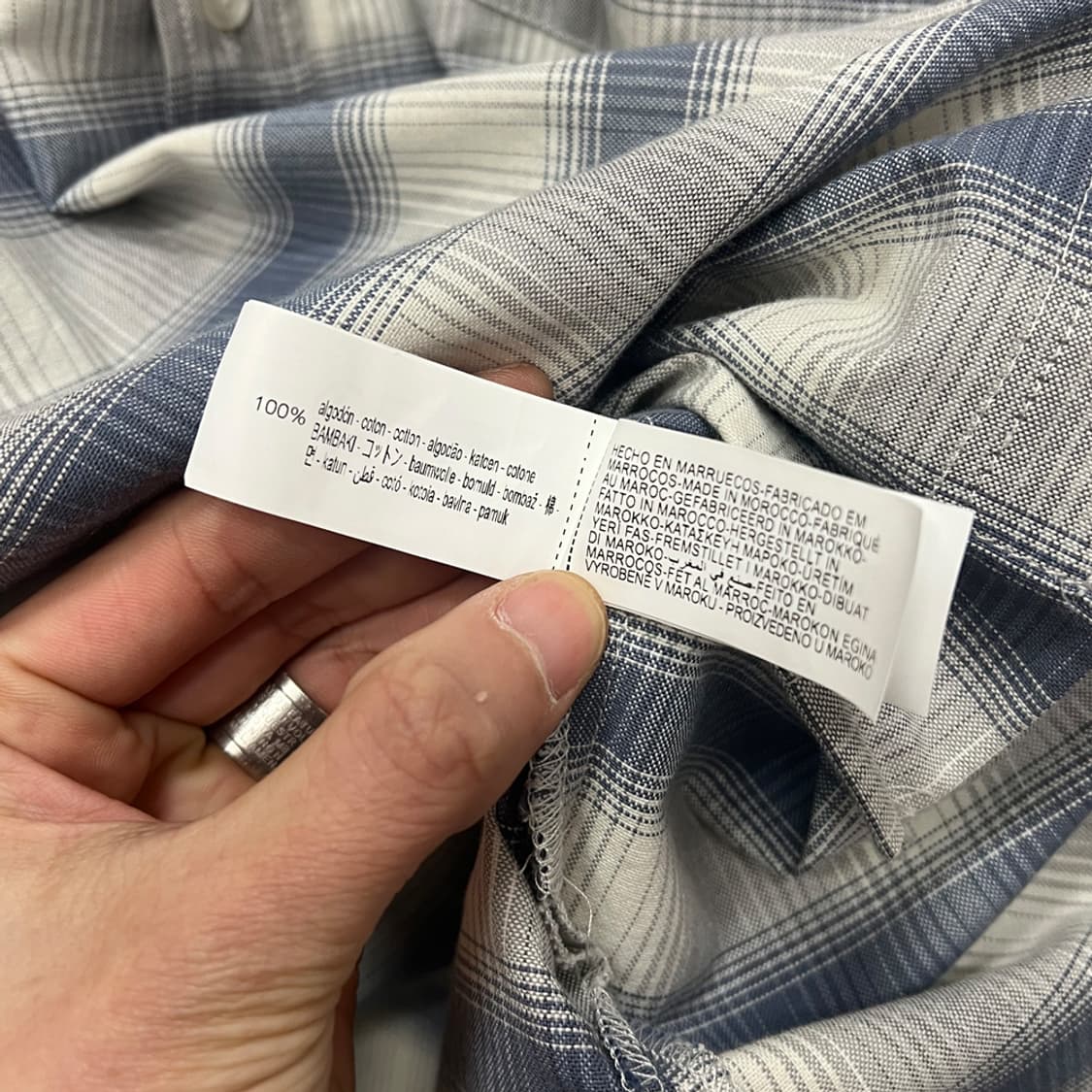 ZARA 자라 오버핏 옥스포드 체크 셔츠 남방 L 상품이미지5