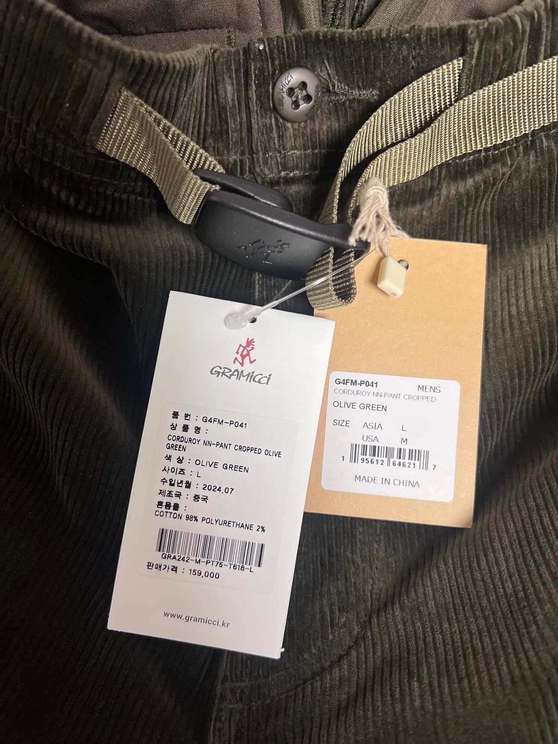 그라미치 코듀로이 팬츠 올리브 L (32인치) 상품이미지4
