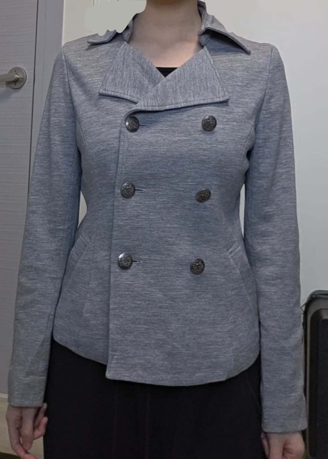 Archive 무채색 슬림핏 더블버튼 그레이 면자켓 상품이미지3