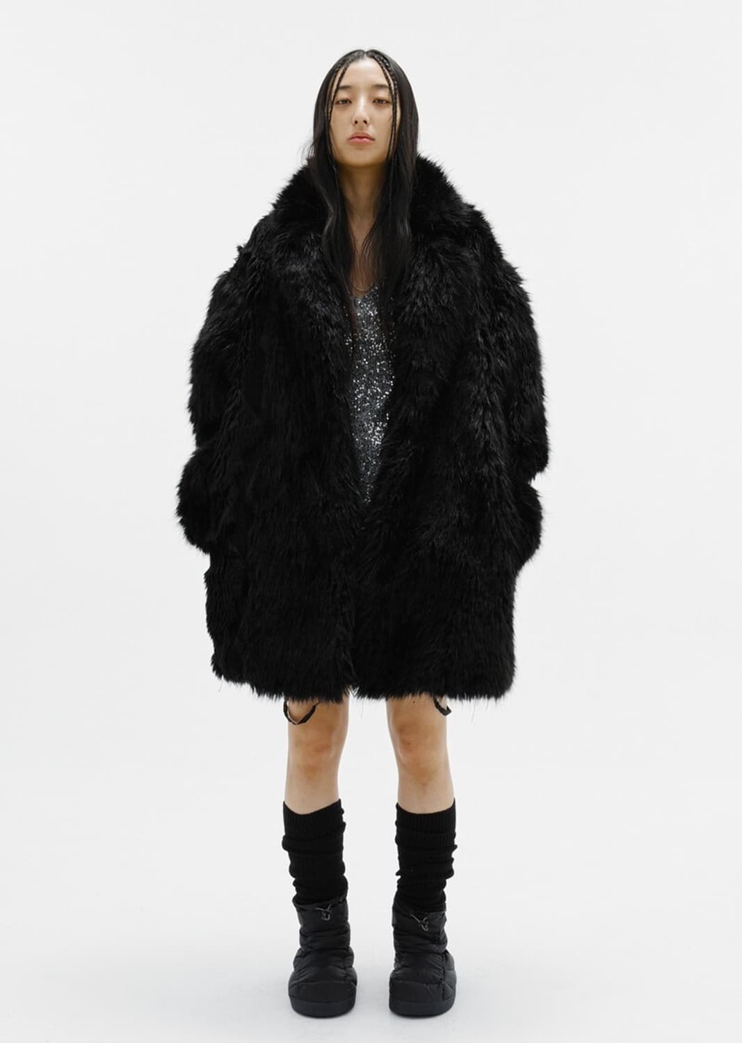 SEO FRENCH FAUX FUR COAT BLACK 상품이미지2