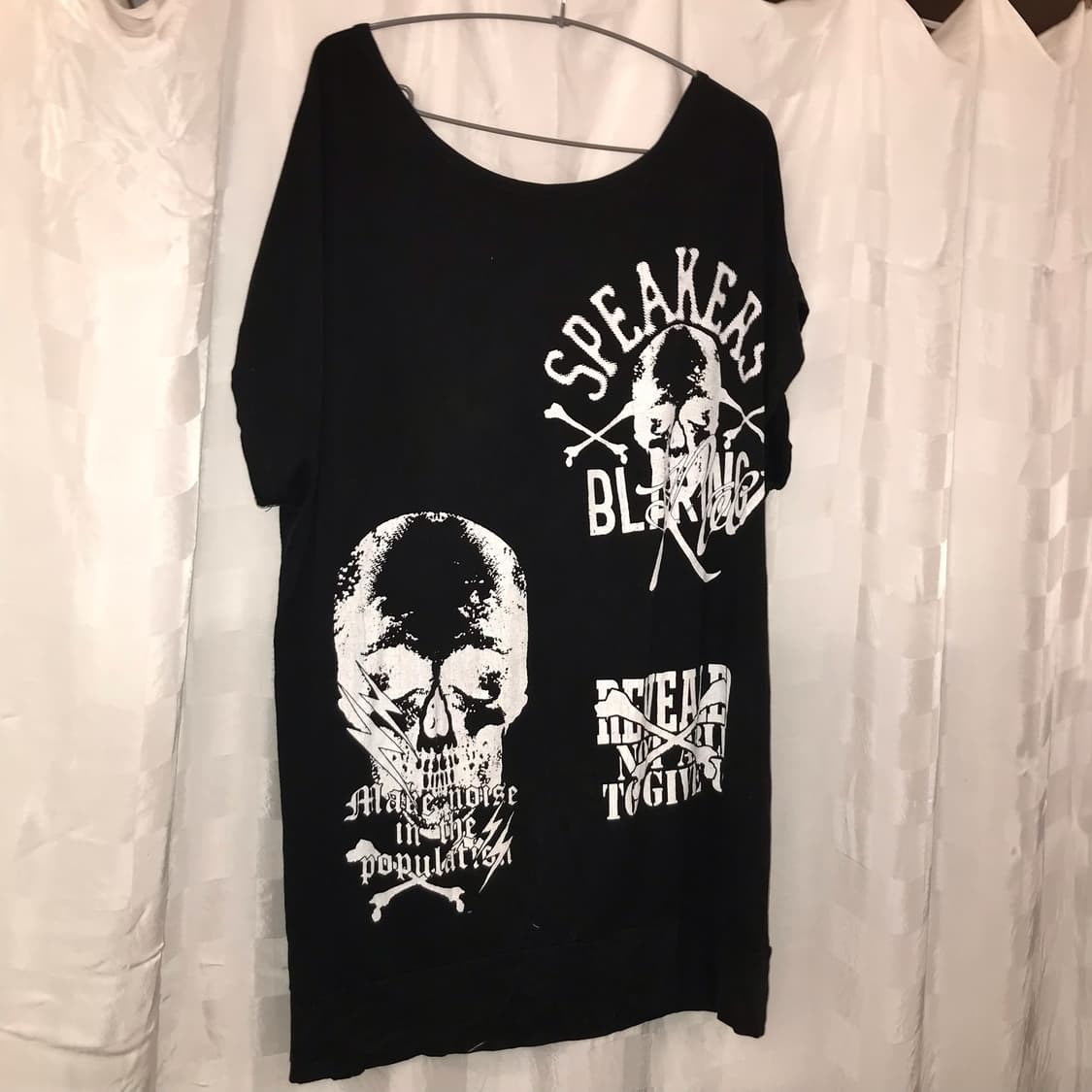 JPN Vintage 루즈핏 고스펑크 고딕 스컬 큐빅 반팔 상품이미지4