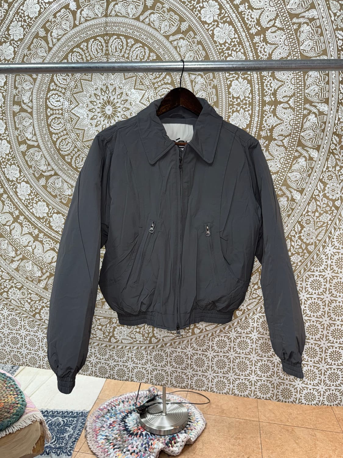 커스텀어클락 cocl 사이드디테일 블루종 봄버 숏점퍼  상품이미지3