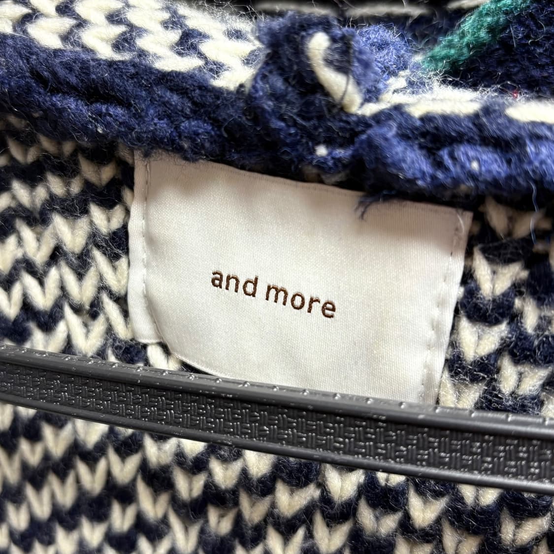 3667 네이비 루즈핏 사슴 노르딕 니트 후드집업 상품이미지3