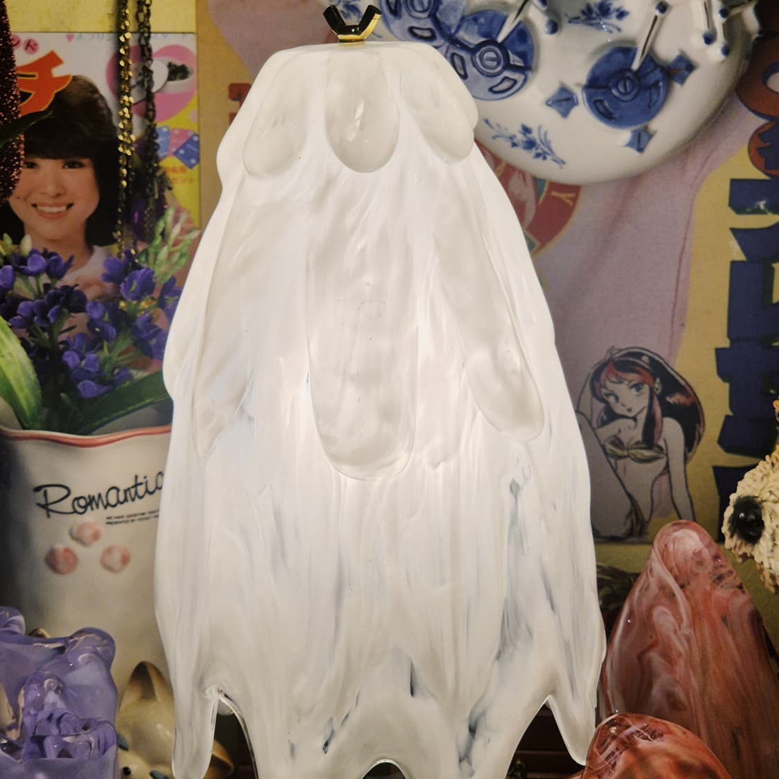 70s 이와타 요리코 화이트 마블 빅 램프 상품이미지4