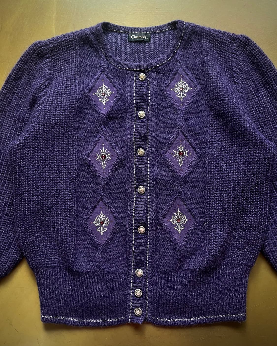 1980-90s Chamois Gothic Cross Cardign 상품이미지4