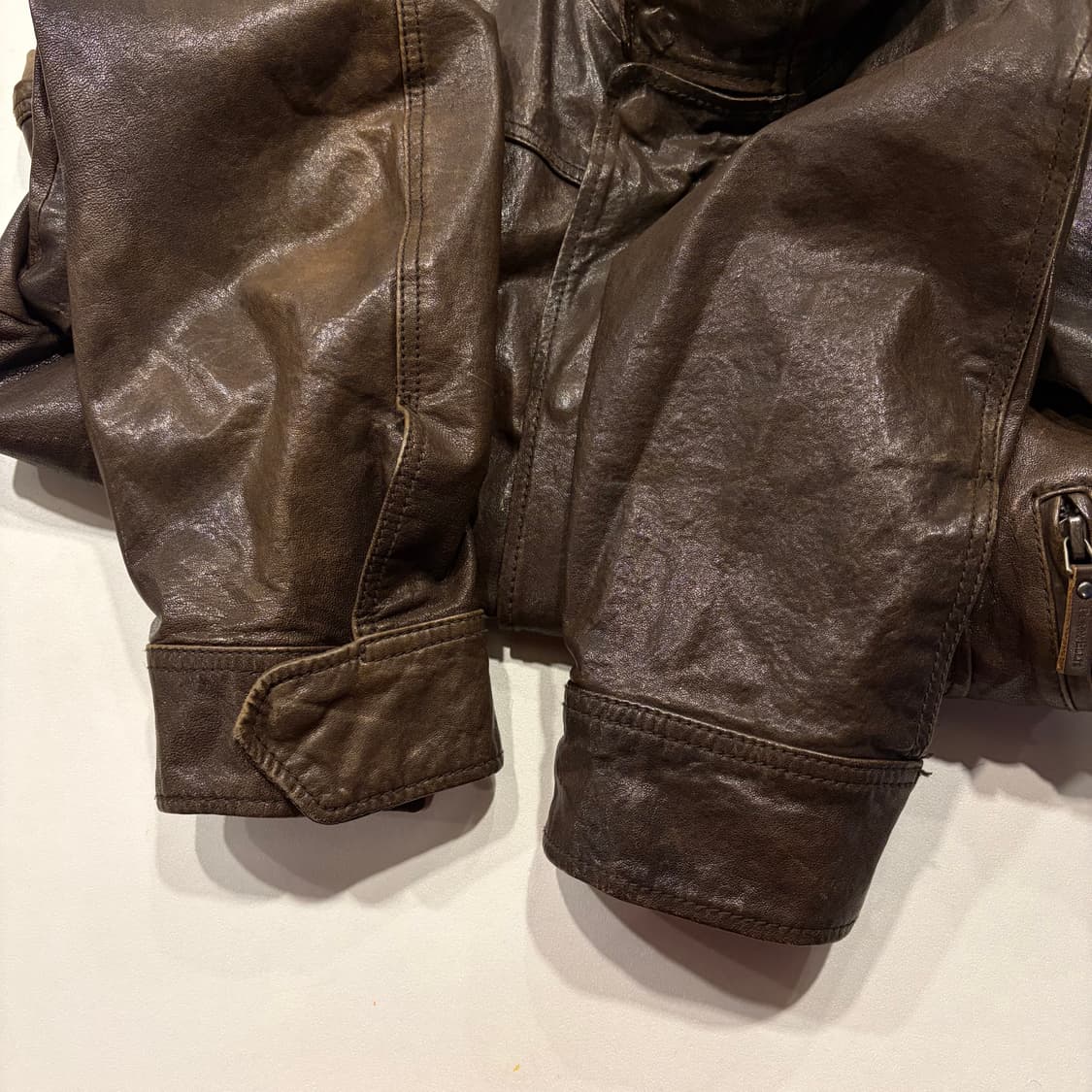 [95] 페리엘리스 양가죽 브라운 레더 자켓 D262 상품이미지7