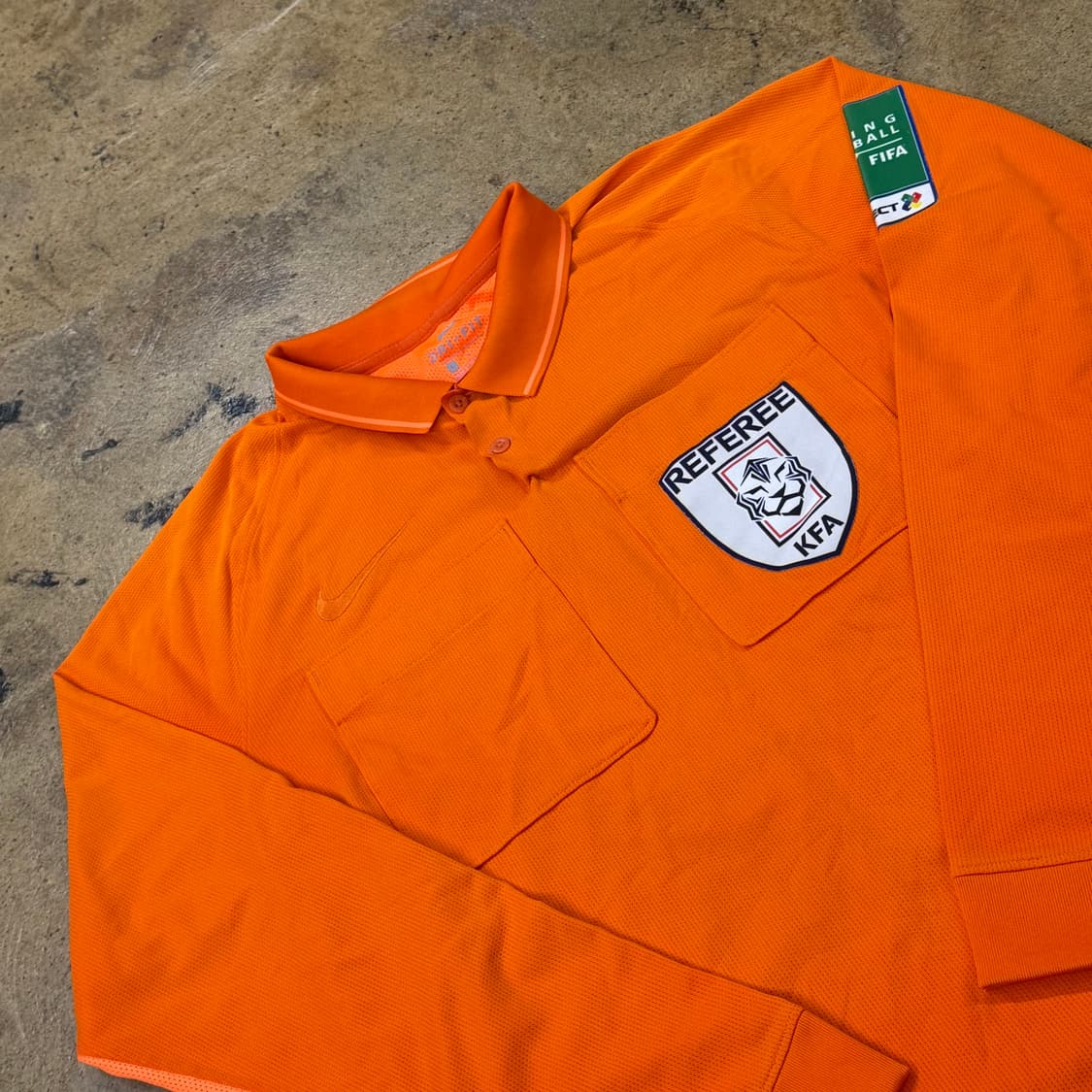 [정품/L] 나이키 심판복 카라 긴팔 티셔츠 오렌지 KFA b14 상품이미지1