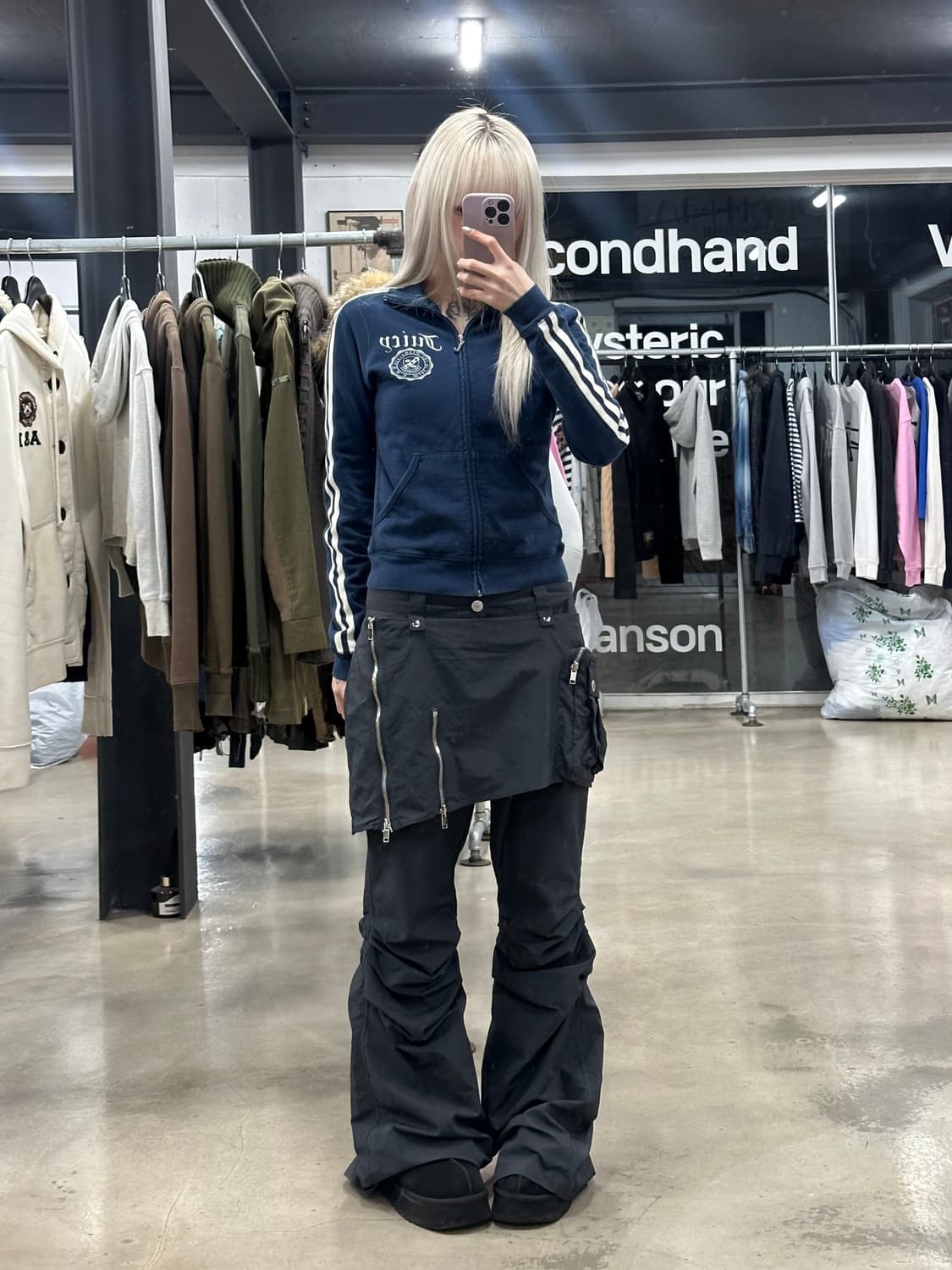 쥬시 꾸띄르 y2k 갸루 네이비 트랙탑 집업 상품이미지3