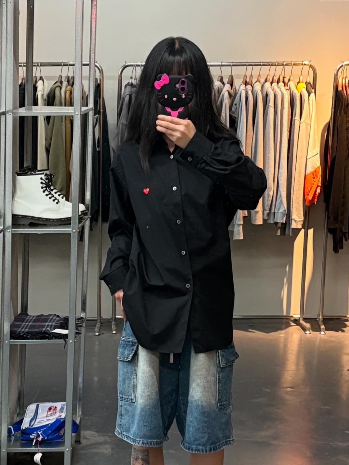 꼼데가르송 플레이 하트와펜 옥스퍼드 셔츠 A1442 상품이미지1