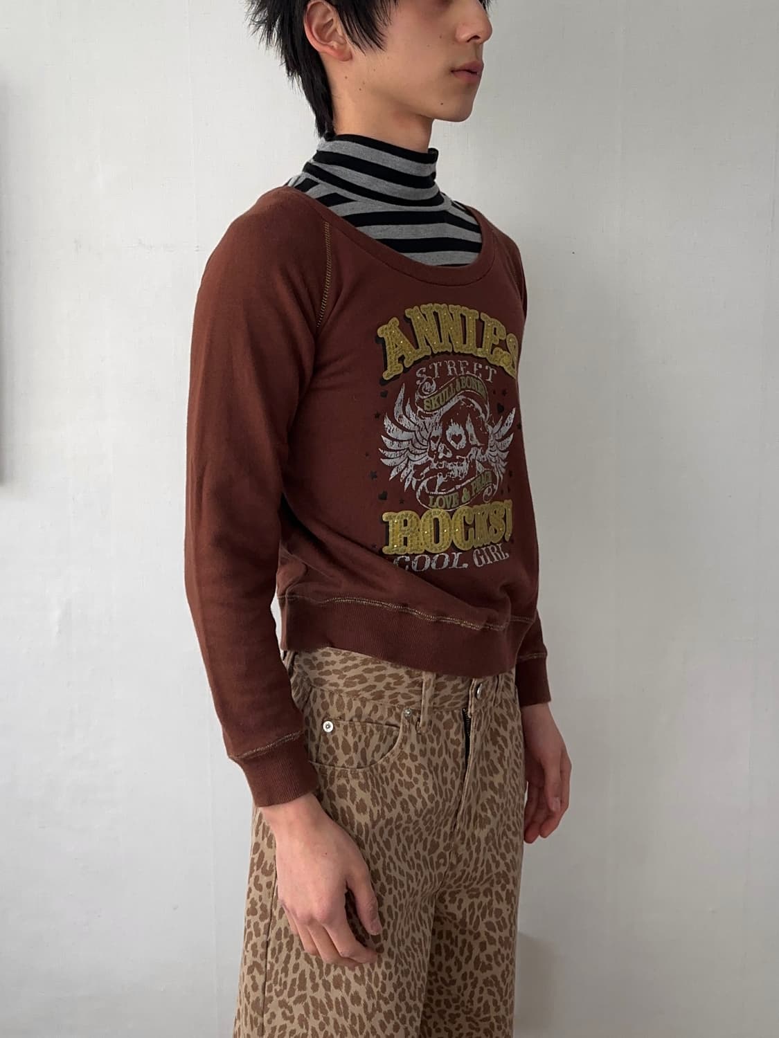 Annies Club 레트로 폴라 레이어 스웻셔츠 상품이미지2