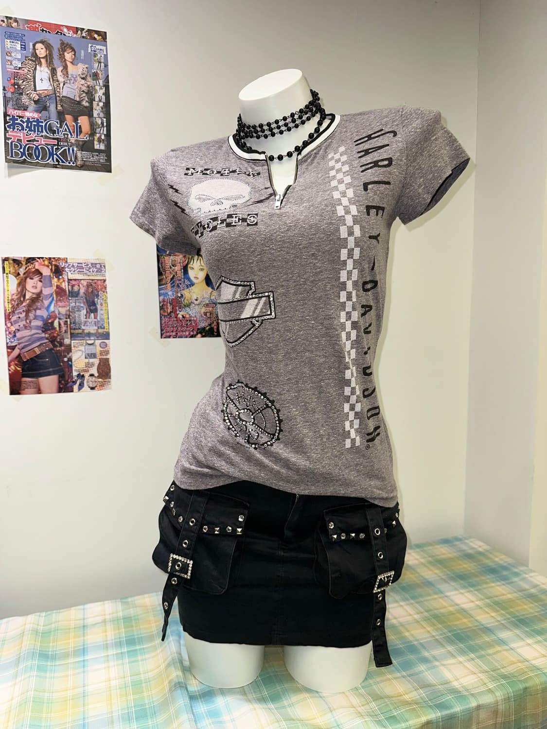 Cubic Stud Details Black cargo skirt 상품이미지6