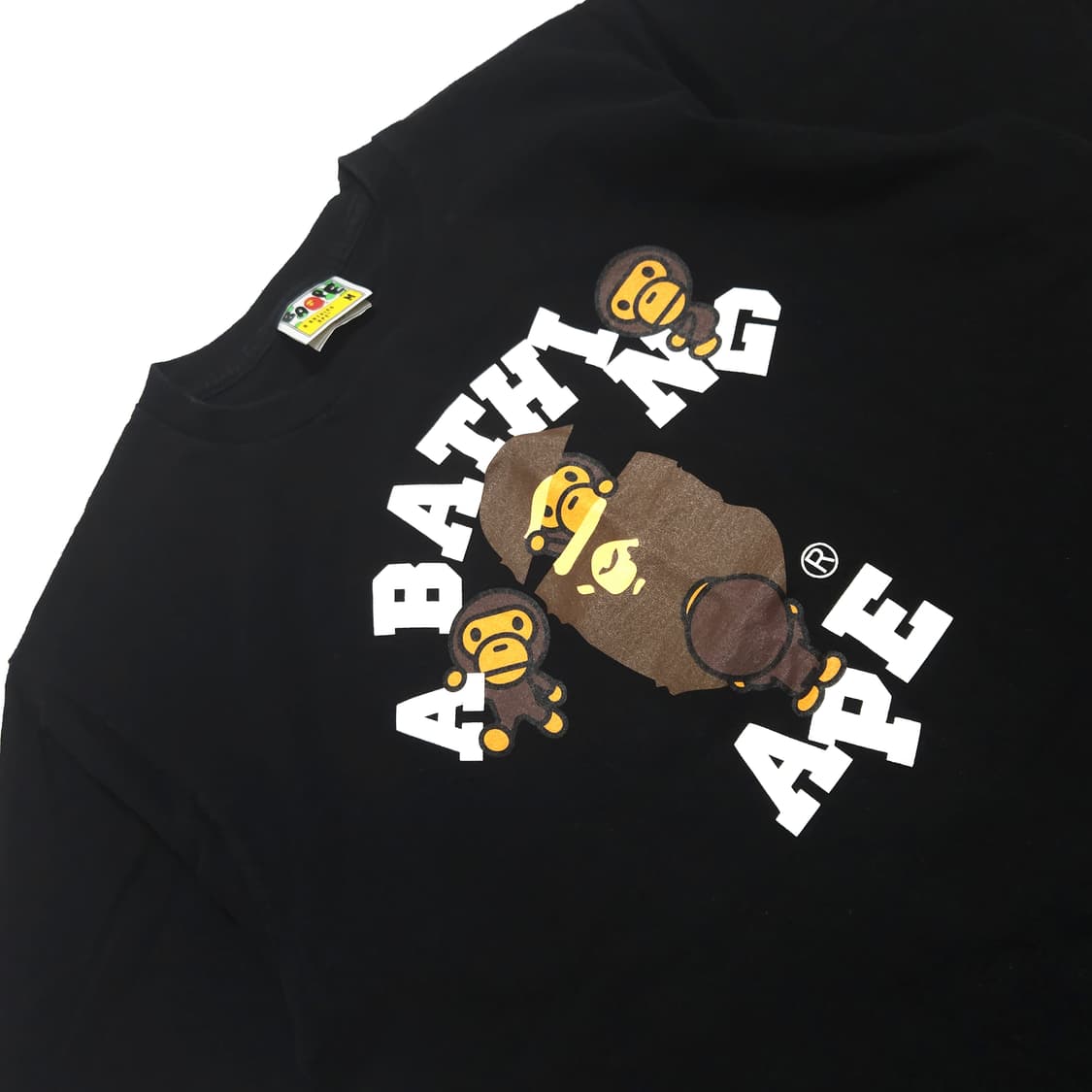 베이프 BAPE 컬리지 마일로 반팔 티셔츠 블랙 상품이미지4