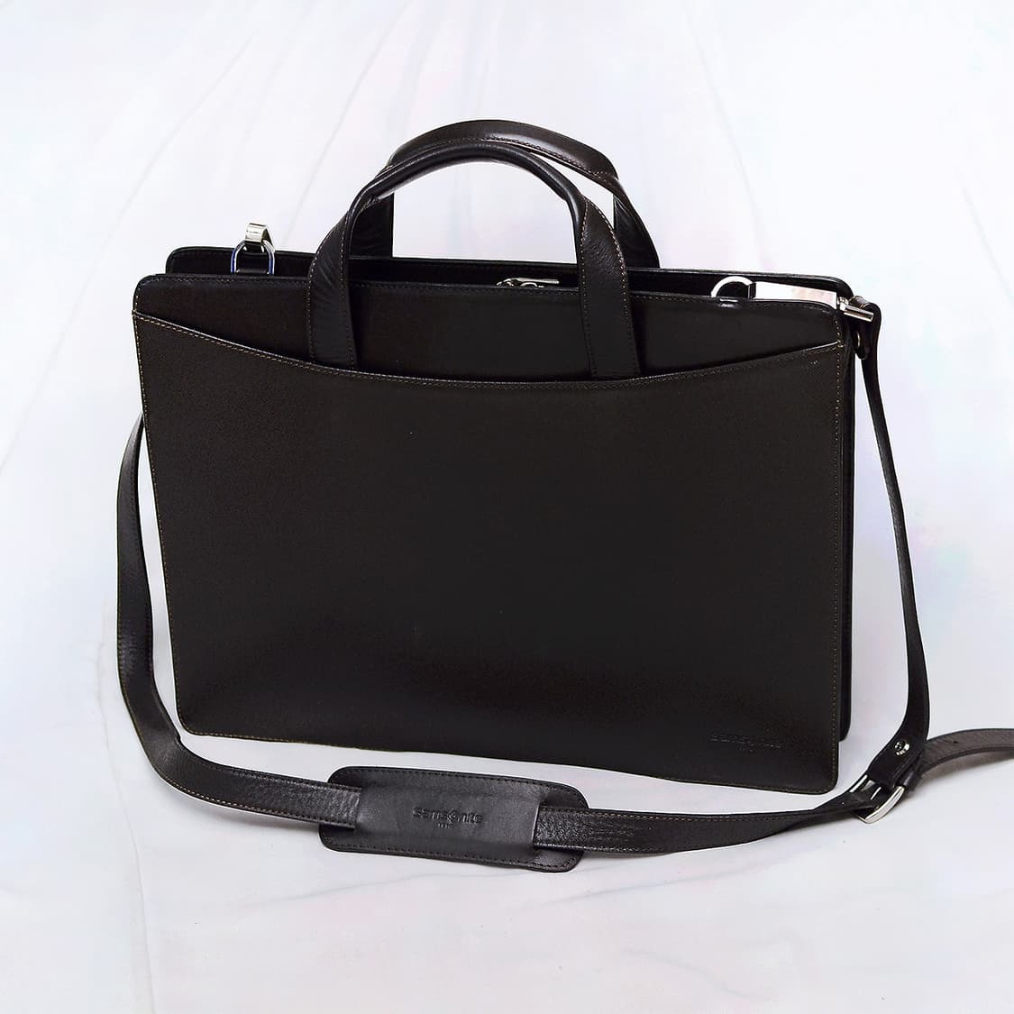 쌤소나이트 폴리오 풀그레인 사피아노 레더 슬림 브리프케이스 상품이미지1