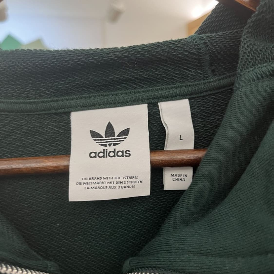 아디다스 빈티지 캐주얼 딥그린 무지 롱 후드집업 L C11157 상품이미지5