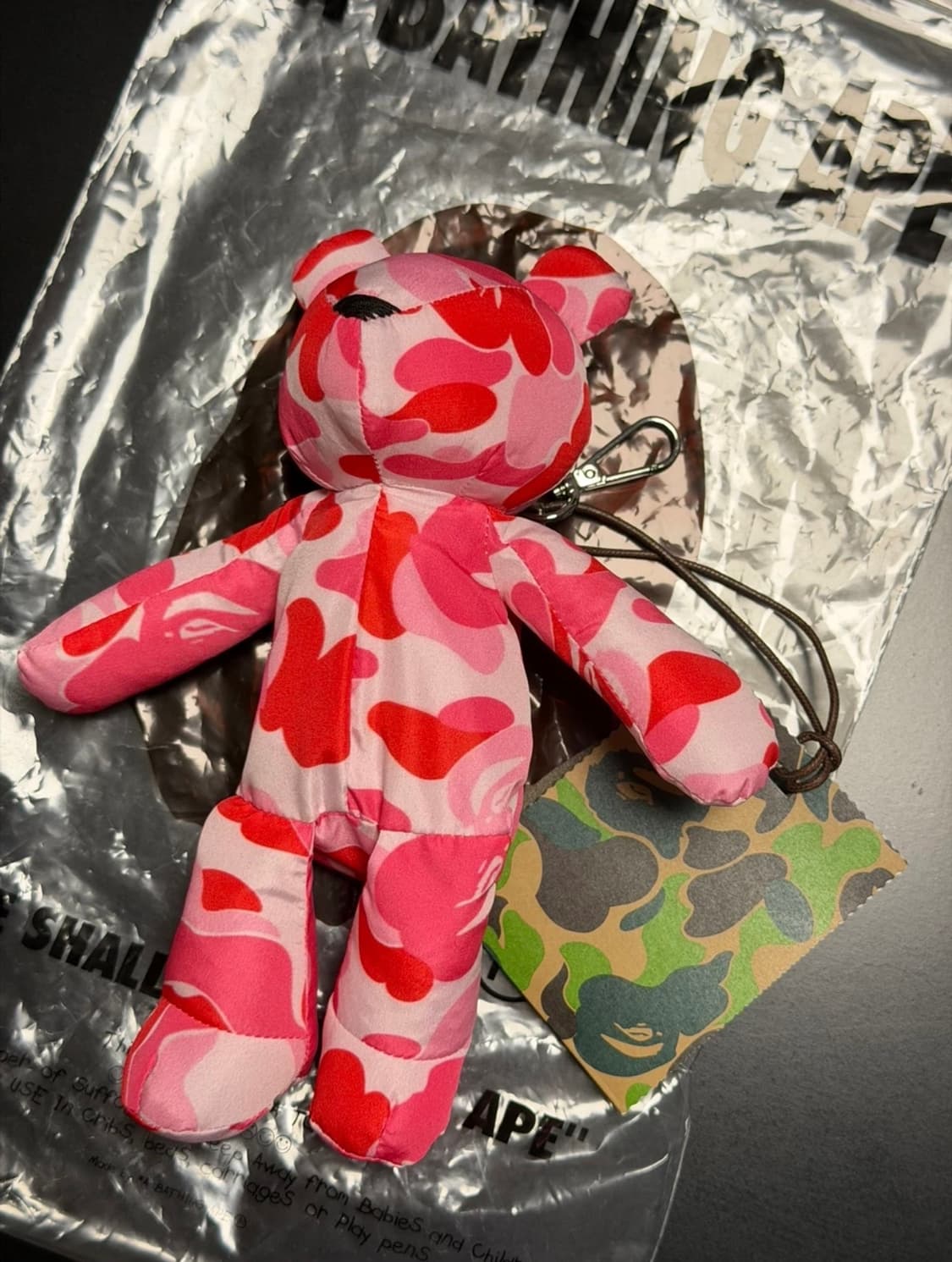 베이프 카모베어 에코백 키링 핑크 새상품 상품이미지1