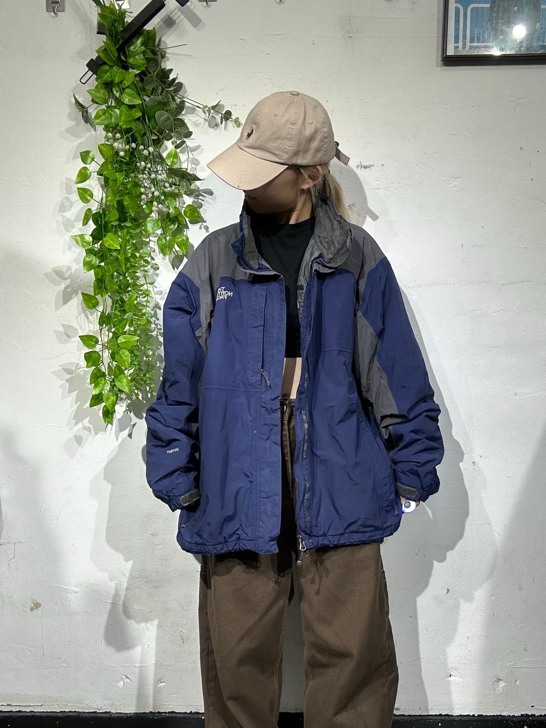 노스페이스 네이비 하이벤트 그레이 바람막이 트랙 자켓 L 상품이미지2