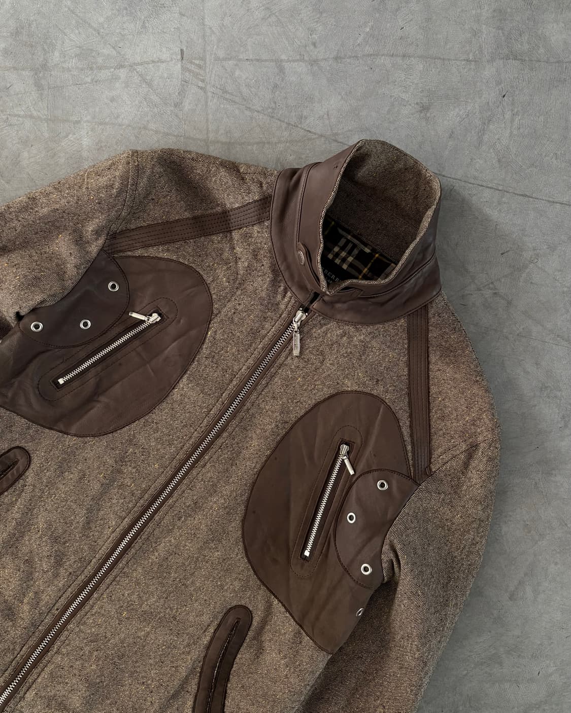 Burberry 버버리 블랙라벨 울 레더 디테일 자켓 상품이미지3