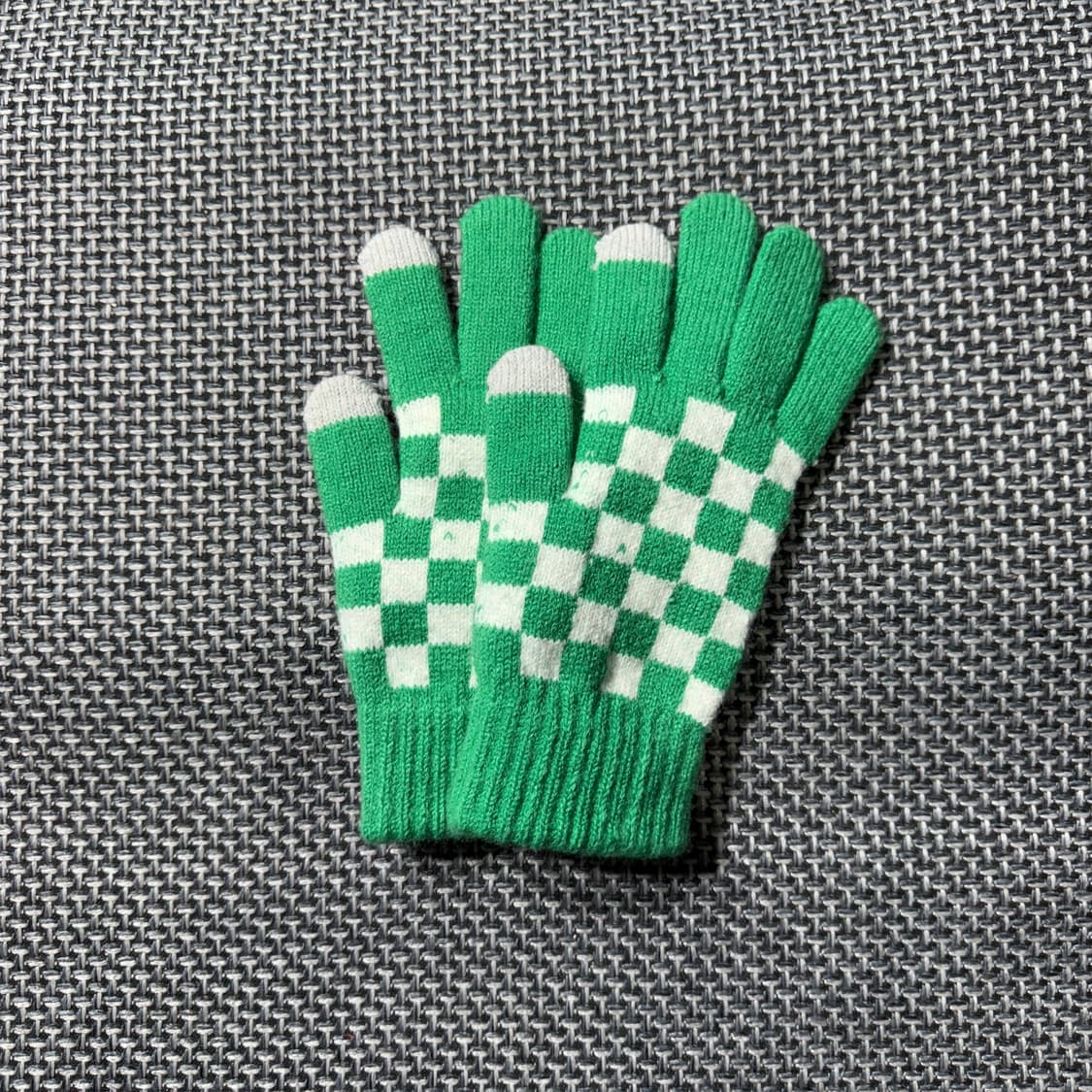 빈티지 체커보드 니트장갑 (old-8422) 상품이미지1