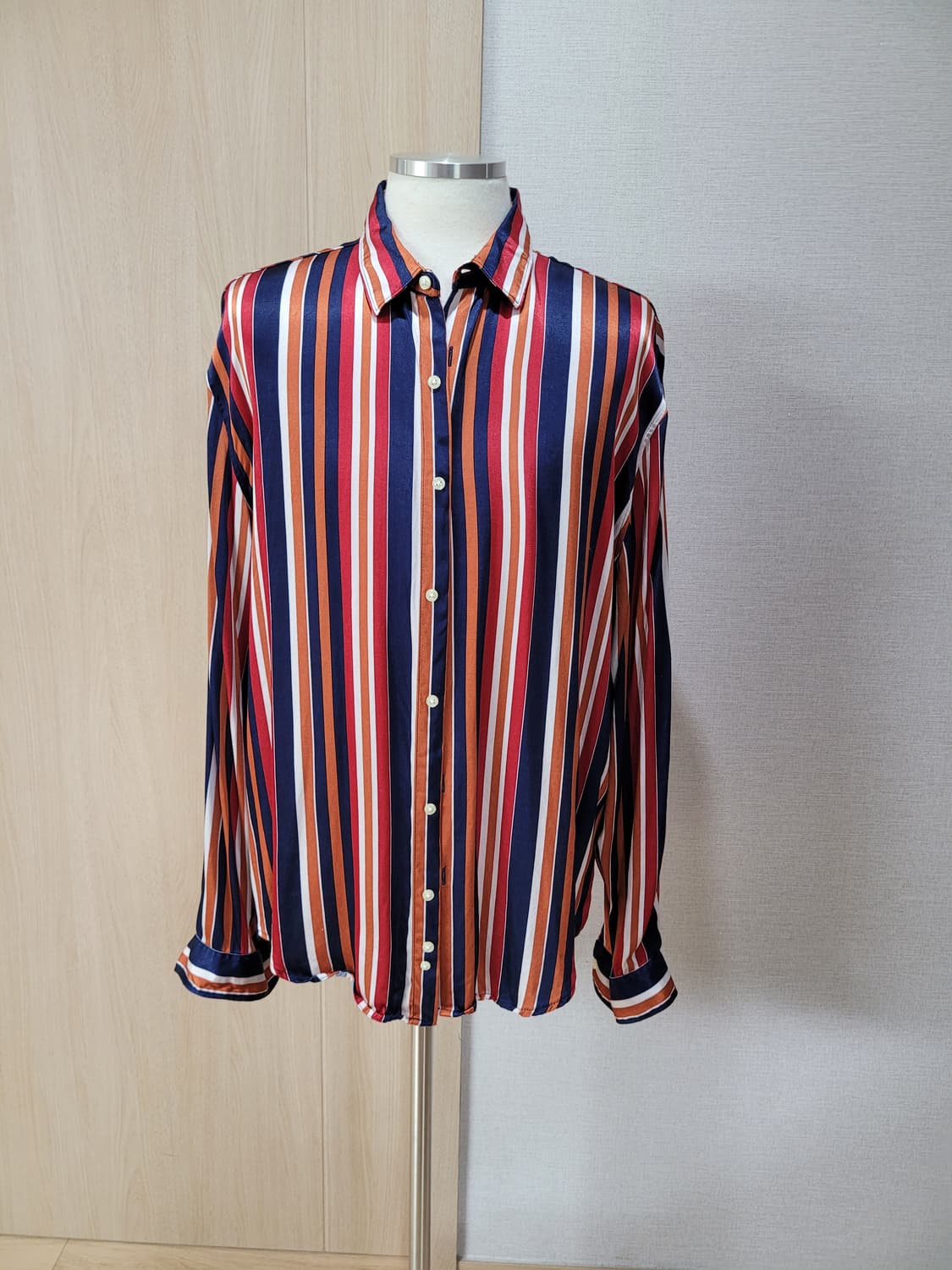 자라 ZARA 남자 스트라이프 셔츠 110 오렌지 상품이미지1