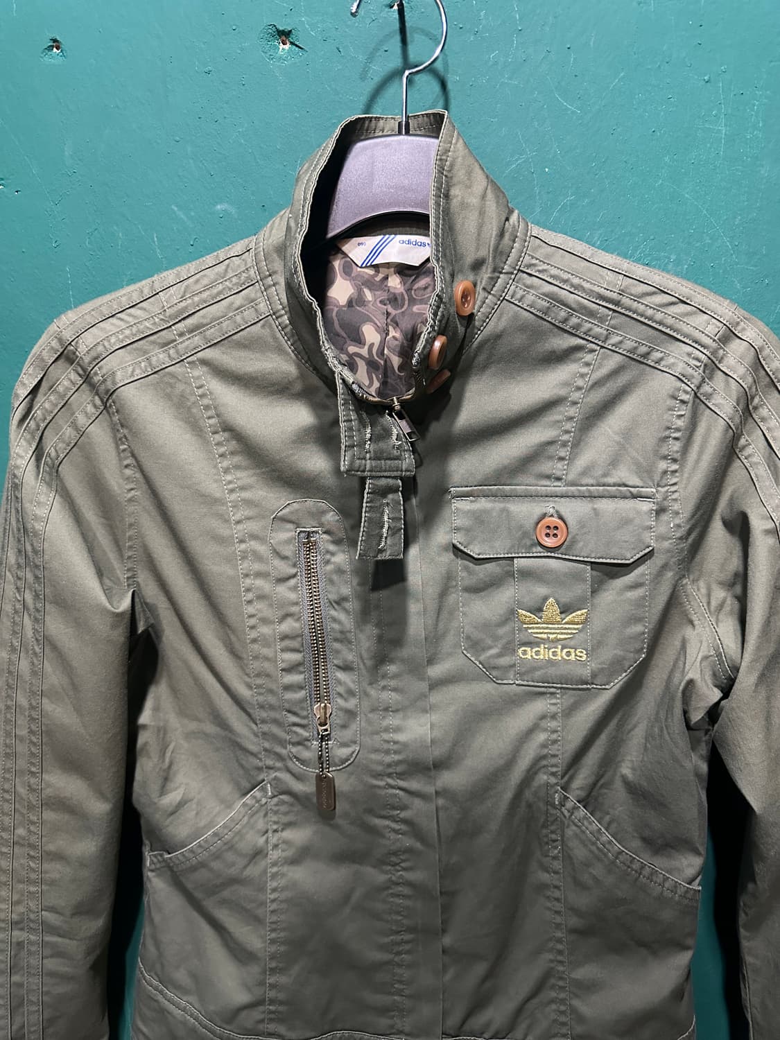 아디다스 y2k 트레포일 숏 자켓 카키90 상품이미지2