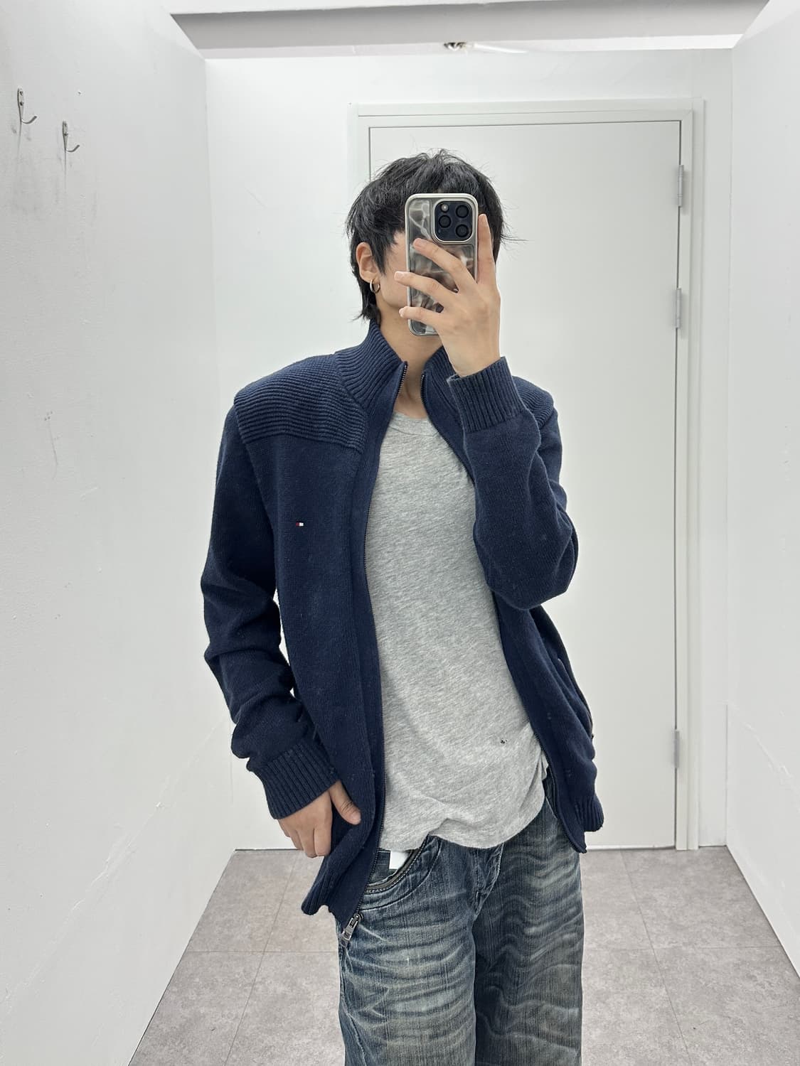 TOMMY HILFIGER 2 way 니트 집업 상품이미지1