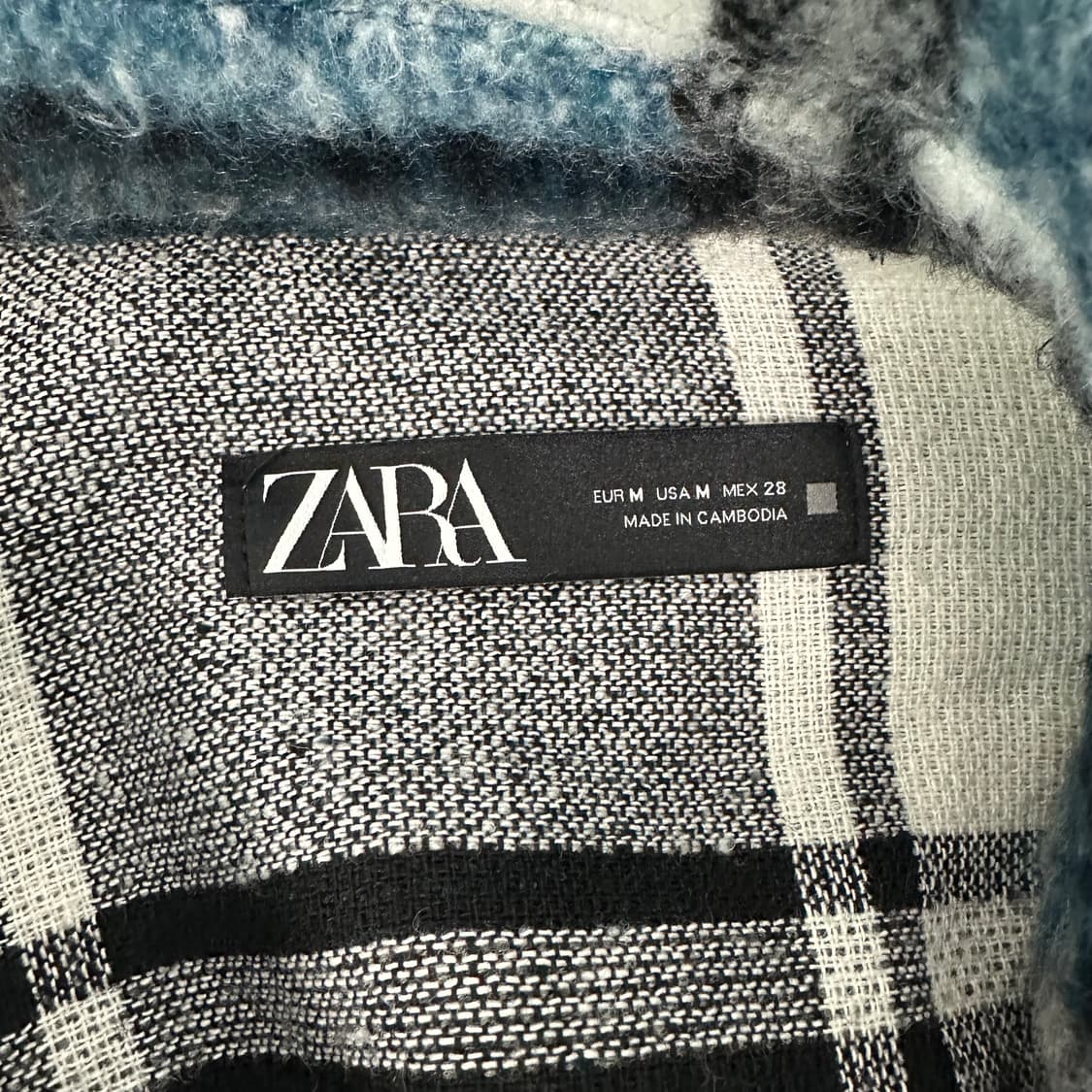 자라 블루 체크 자켓 M 상품이미지3