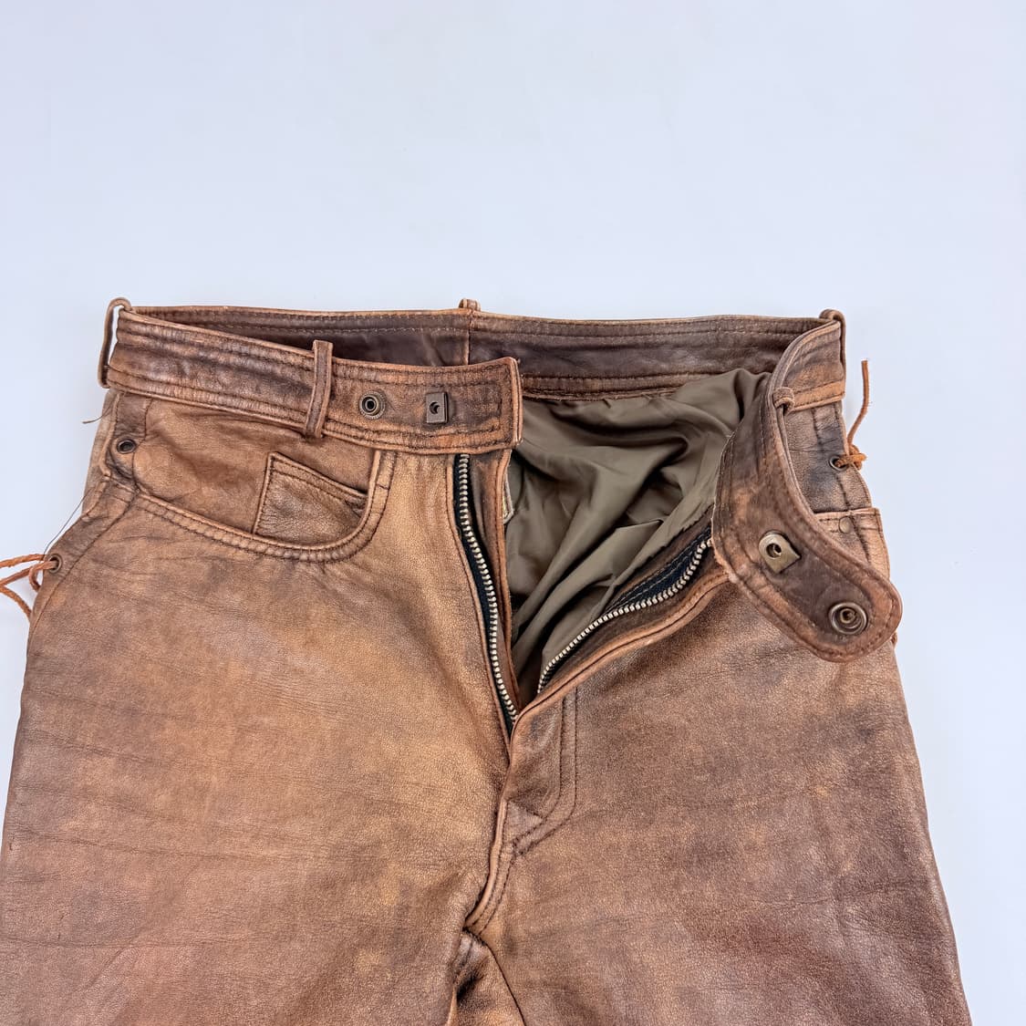 빈티지 브라운 웨스턴스타일 레더팬츠 상품이미지5