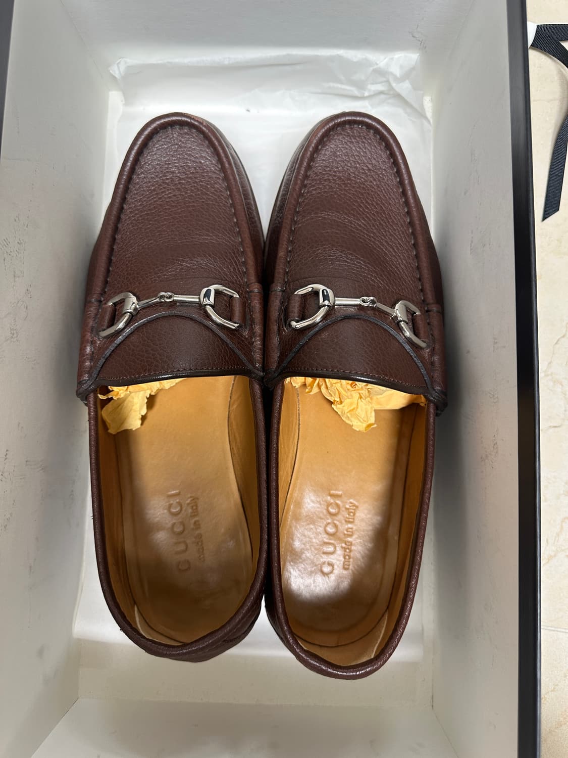 구찌 홀스빗 그레인 레더 로퍼 브라운 uk8(270)(정품) 상품이미지8