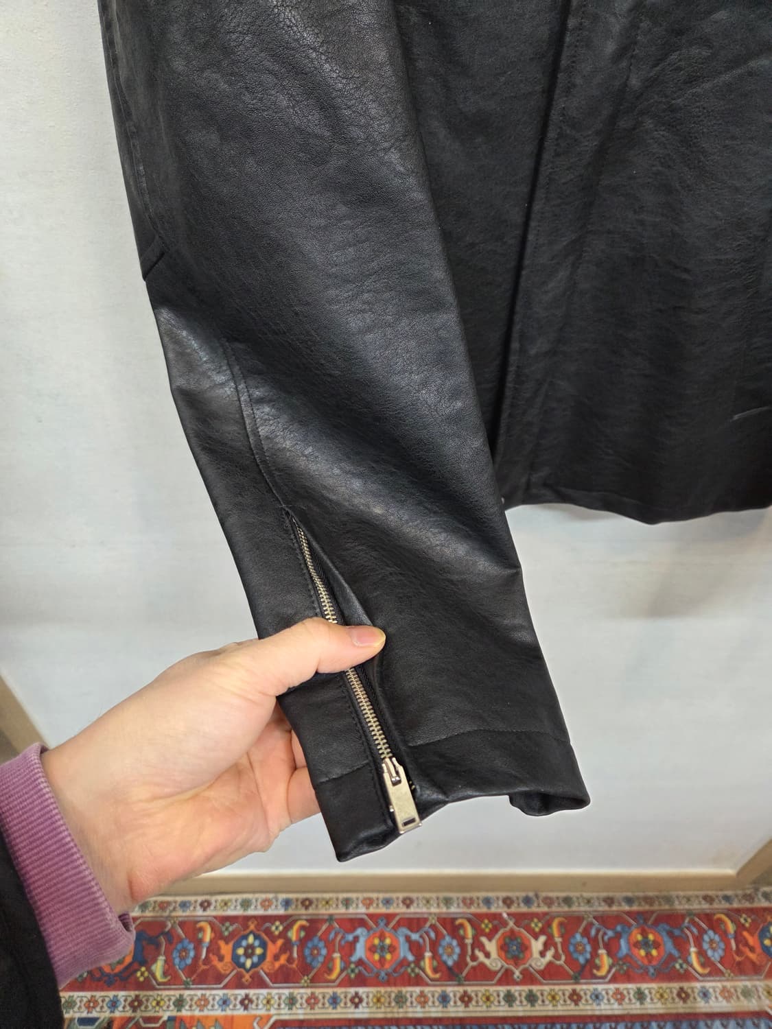 빈티지 roa 미니멀 비건 레더 자켓 L 상품이미지6