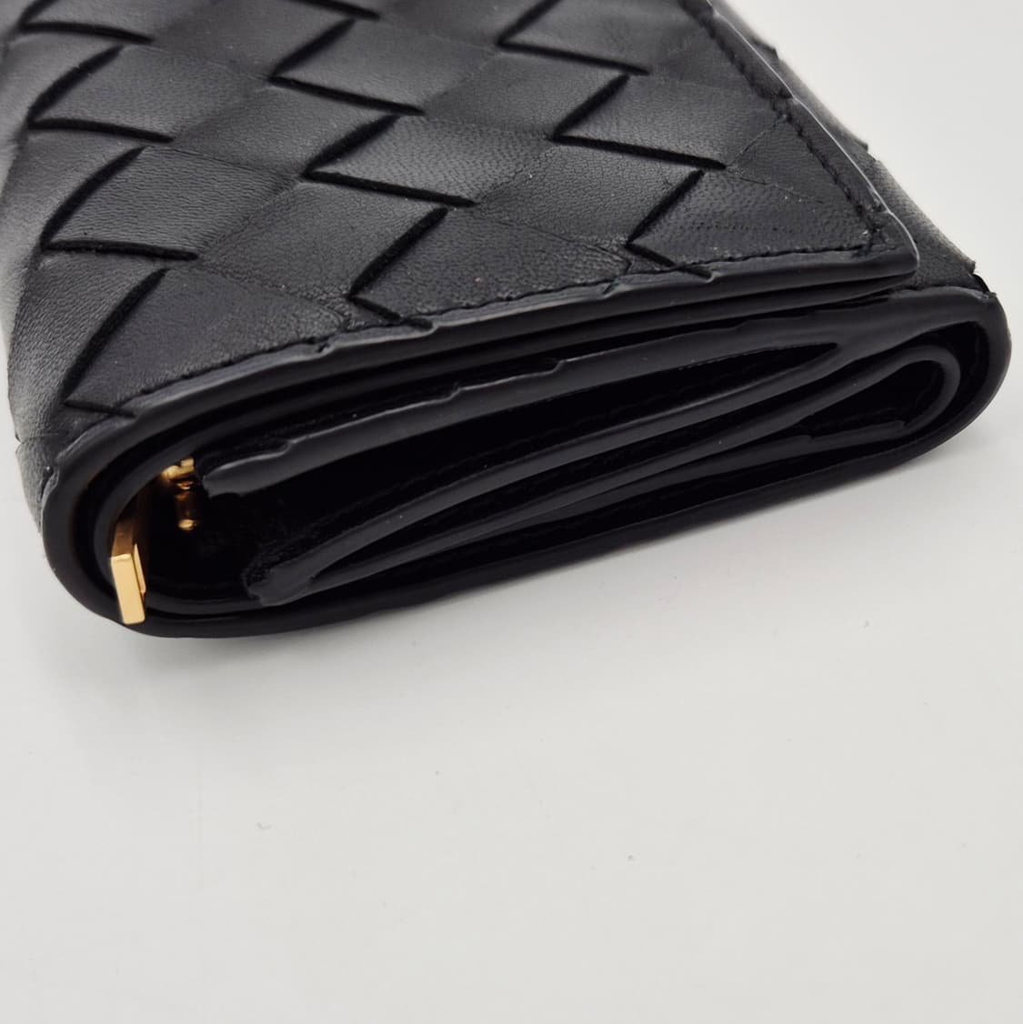 [중고명품셀렉트]보테가베네타 3단 반지갑 블랙 금장 지퍼 지갑 상품이미지7