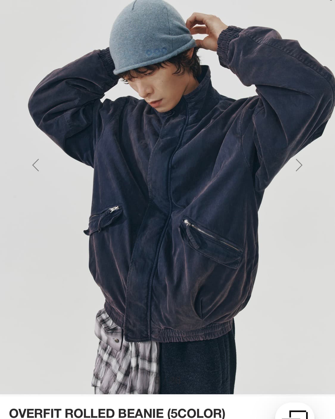 999휴머니티 overfit rolled beanie 인디블루 상품이미지2